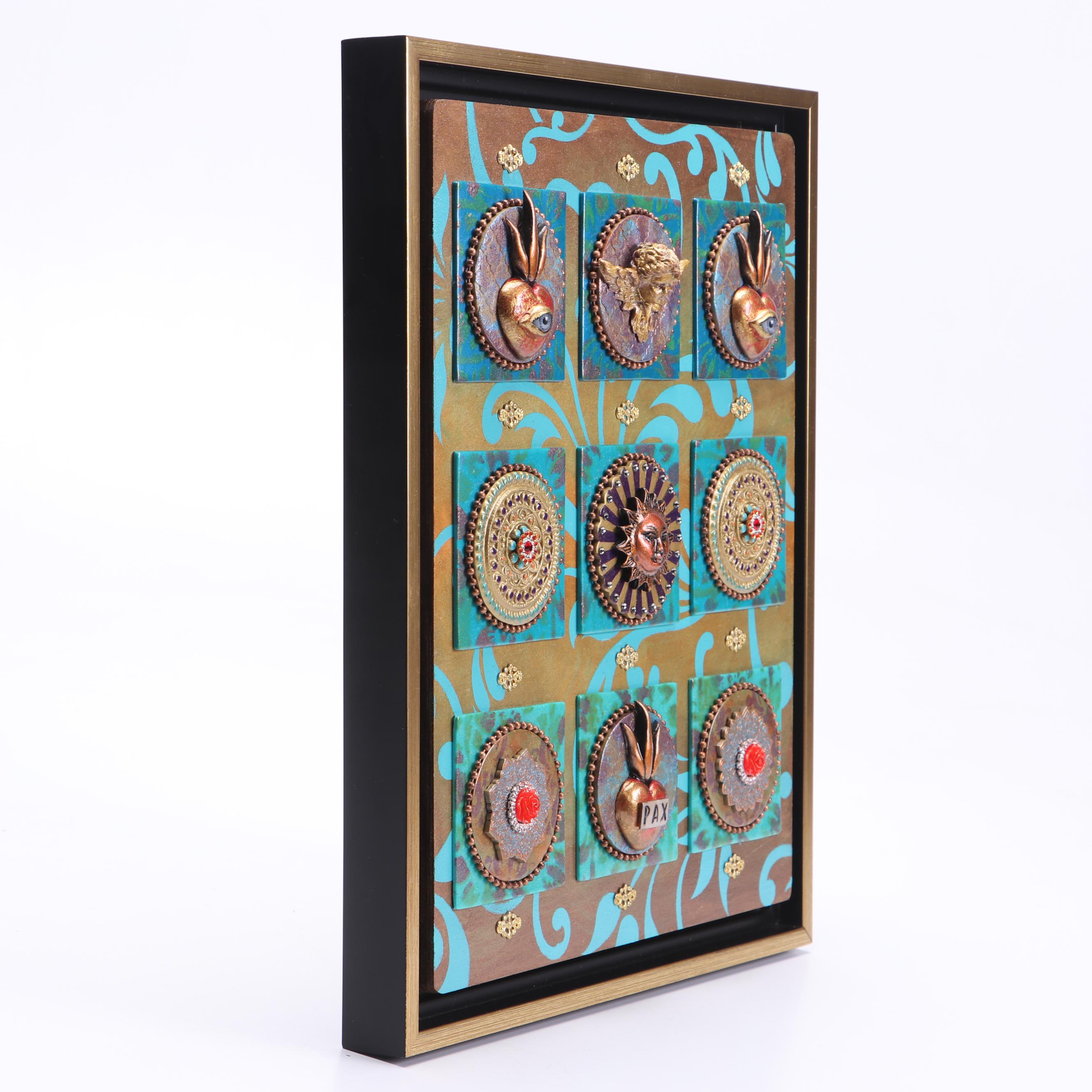 Deborah Kovacs-Sturdevant Mixed Media Composition "Mandala Tiles," 21st Century