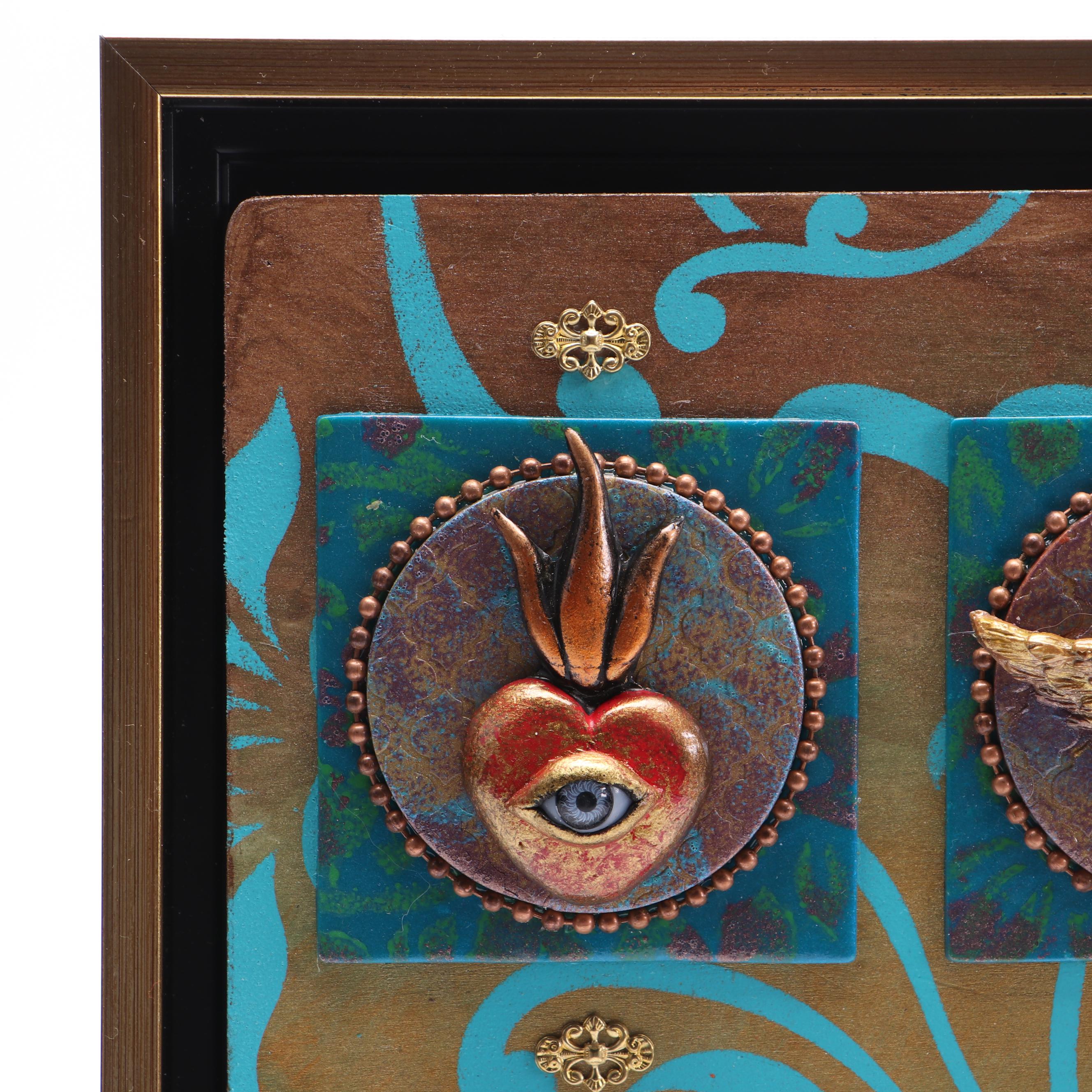 Deborah Kovacs-Sturdevant Mixed Media Composition "Mandala Tiles," 21st Century