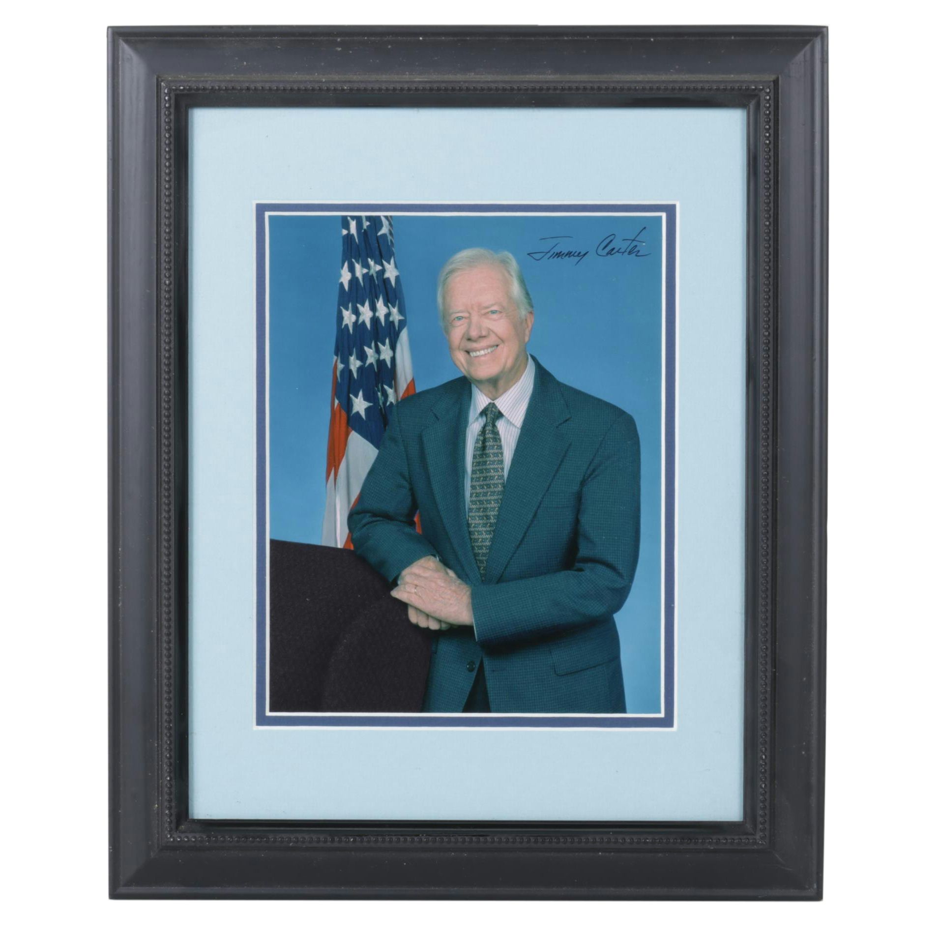 Signed and Framed Autographed Photo of President Jimmy Carter
