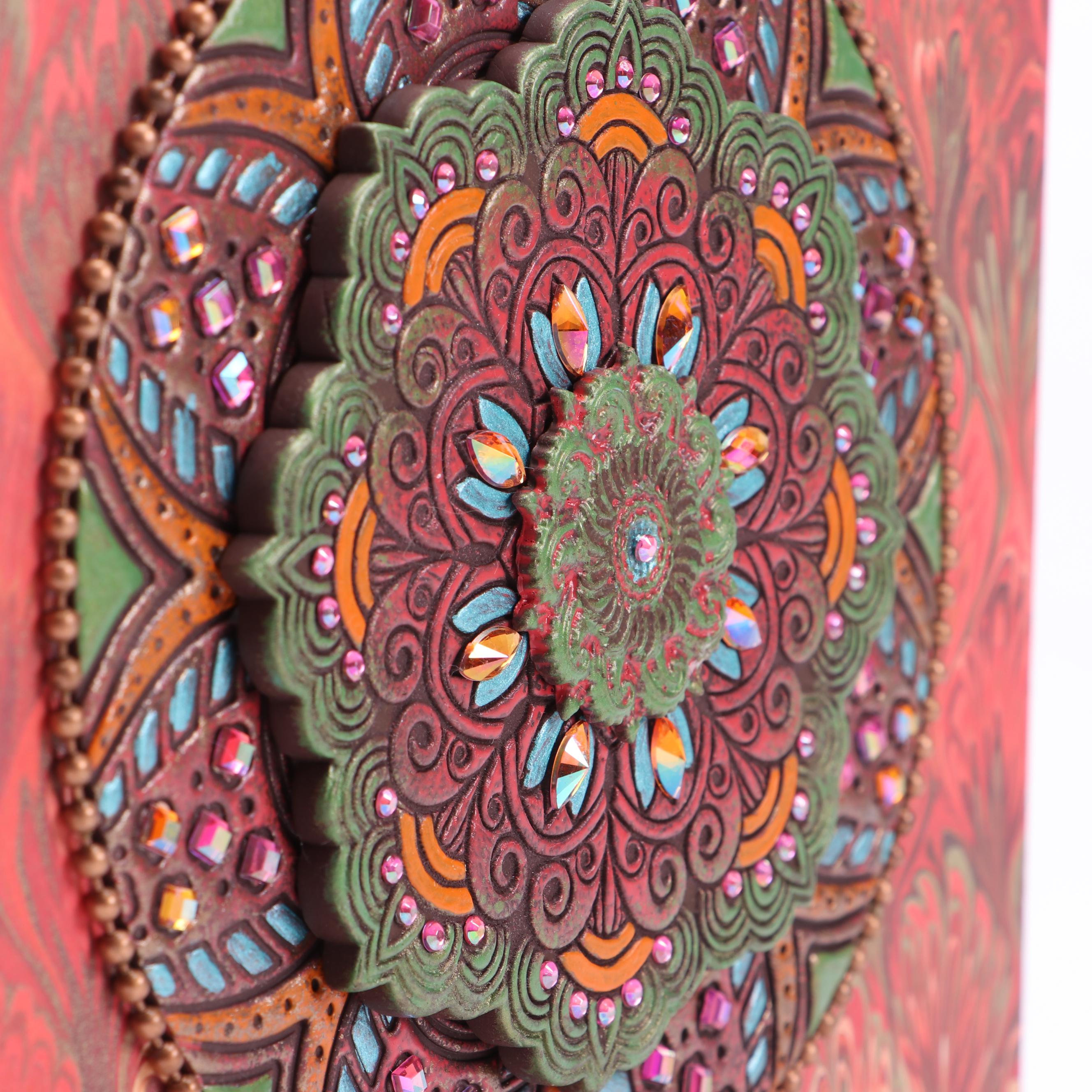 Deborah Kovacs-Sturdevant Mixed Media Collage "Mandala," 21st Century