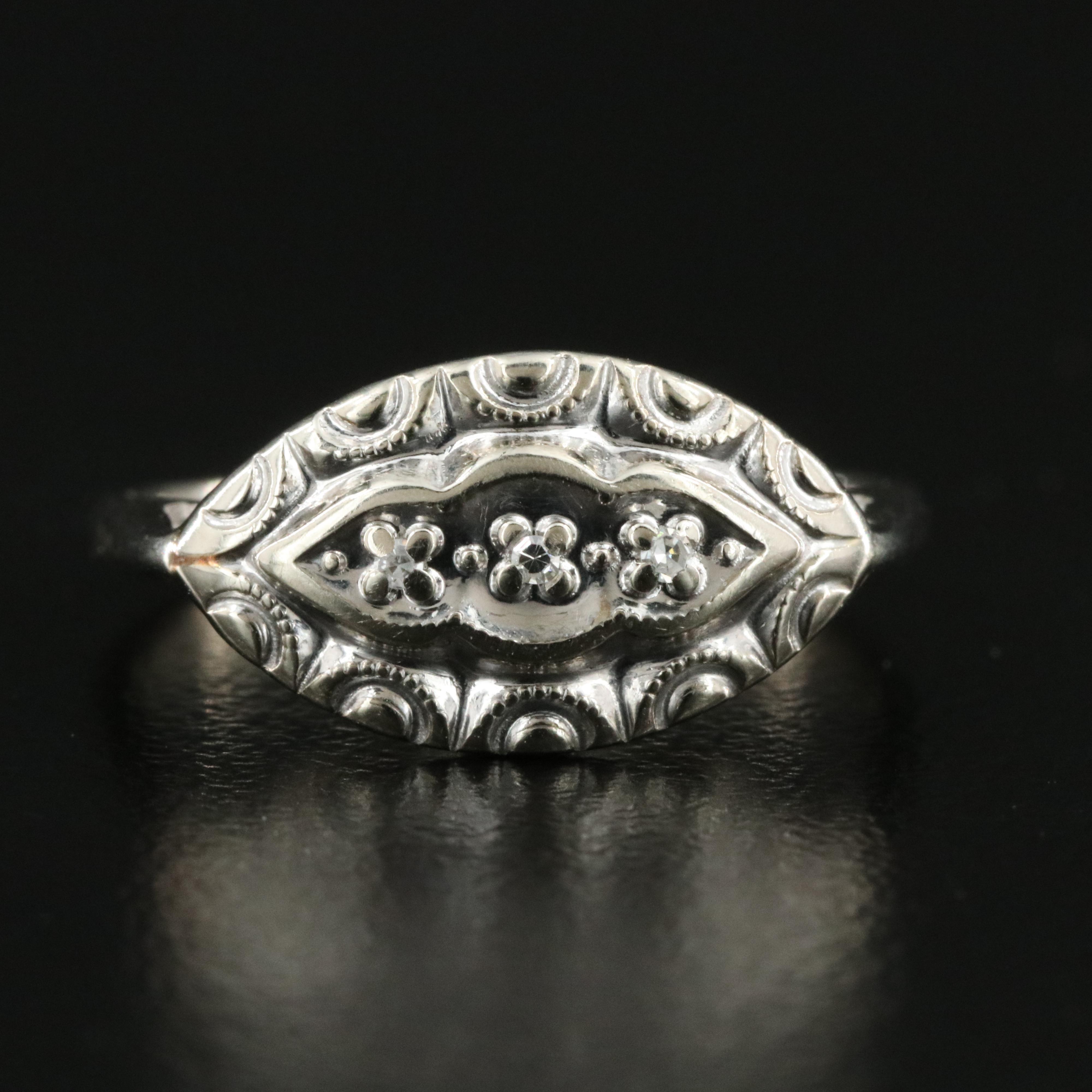 Vintage 10K 0.02 CTW Diamond Ring