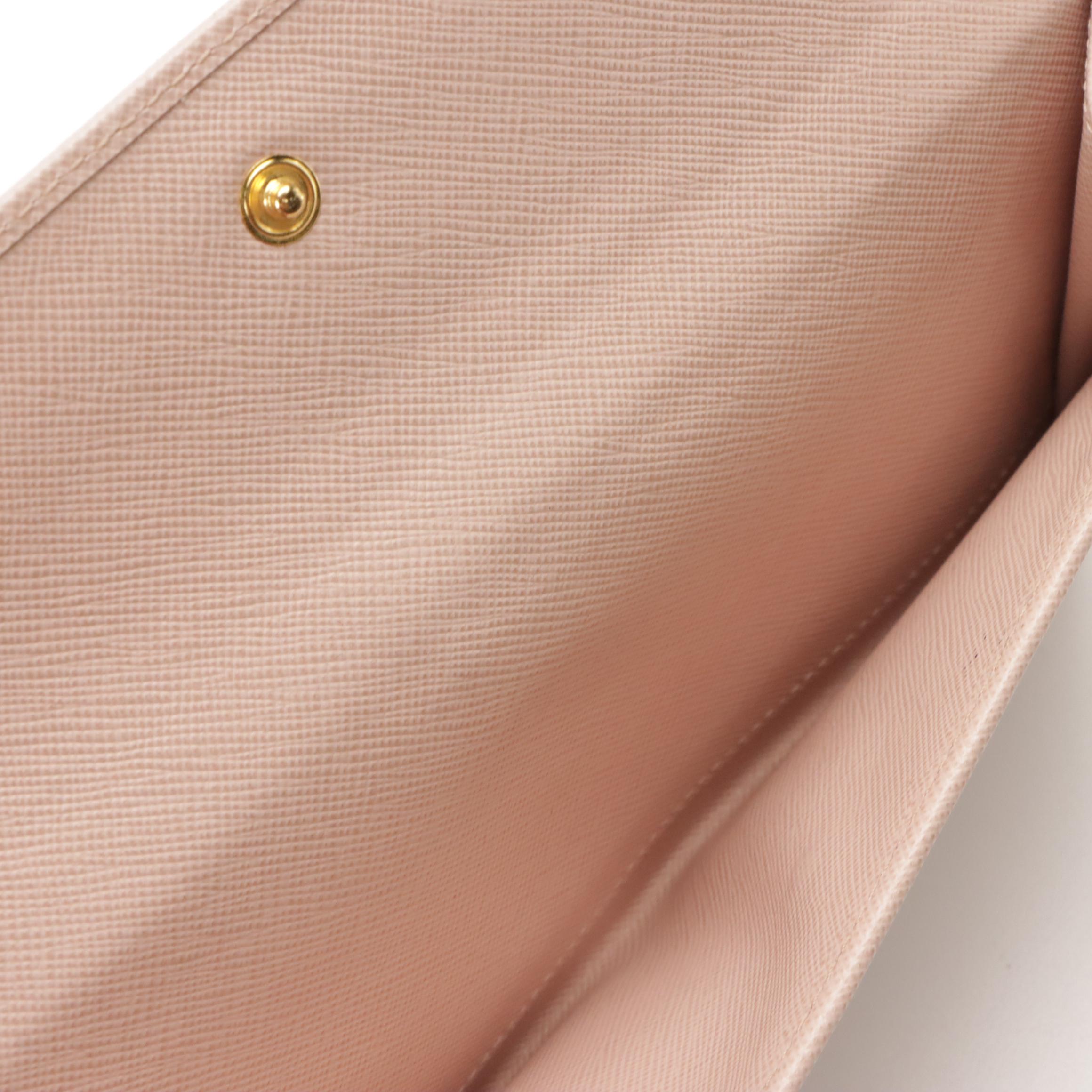 Prada Bifold Long Wallet in Neutral Saffiano Leather