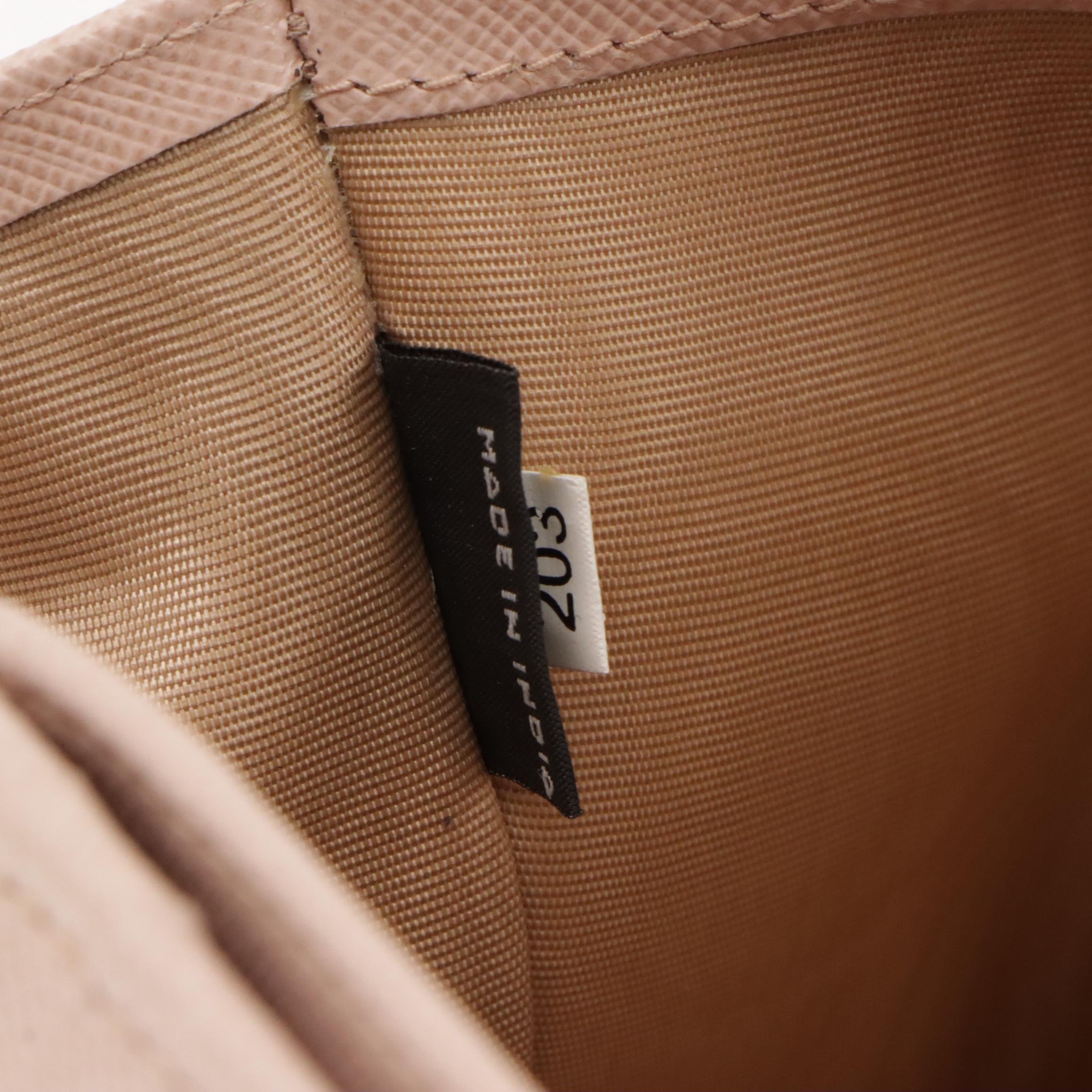 Prada Bifold Long Wallet in Neutral Saffiano Leather