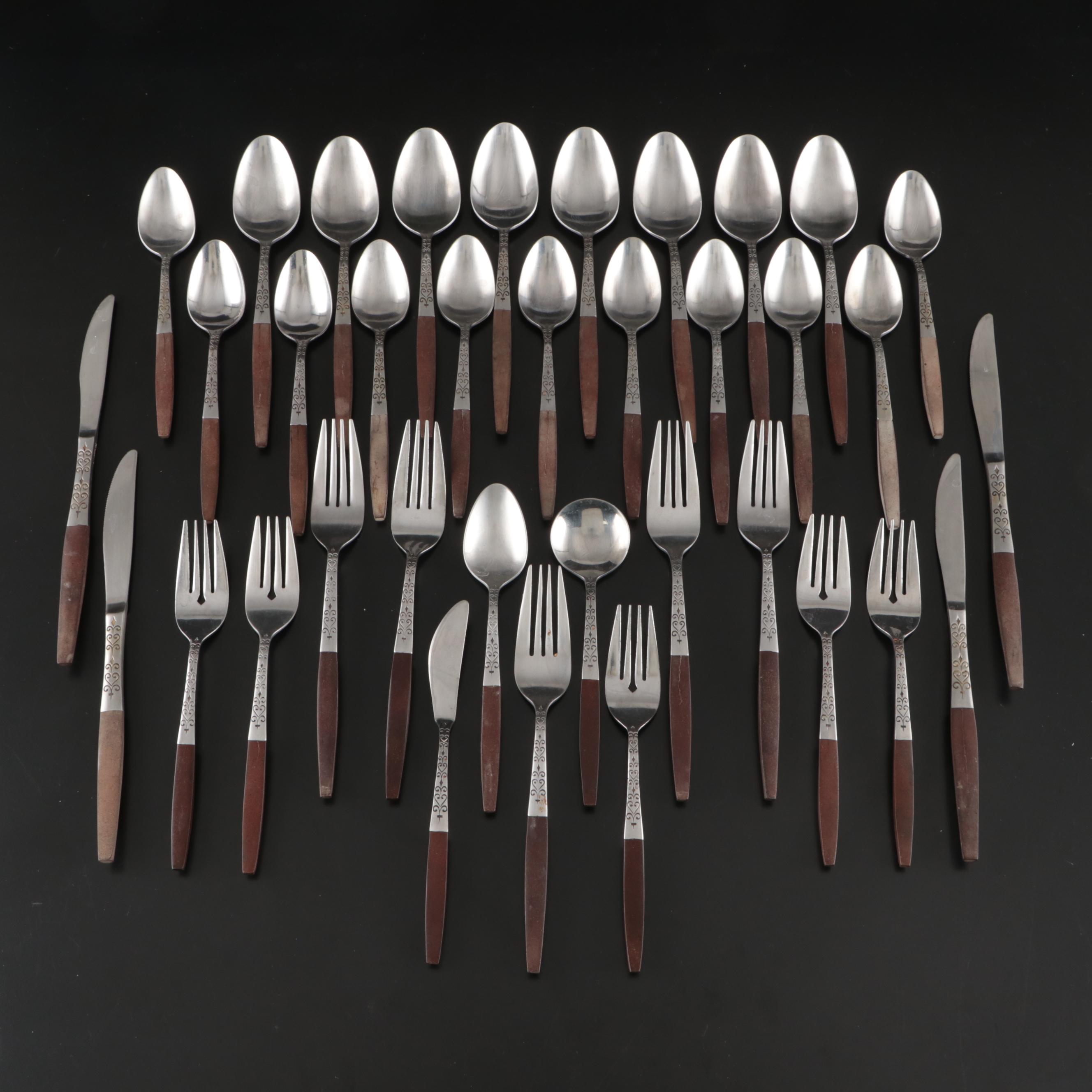 Interpur Stainless Steel Wood Handled Flatware