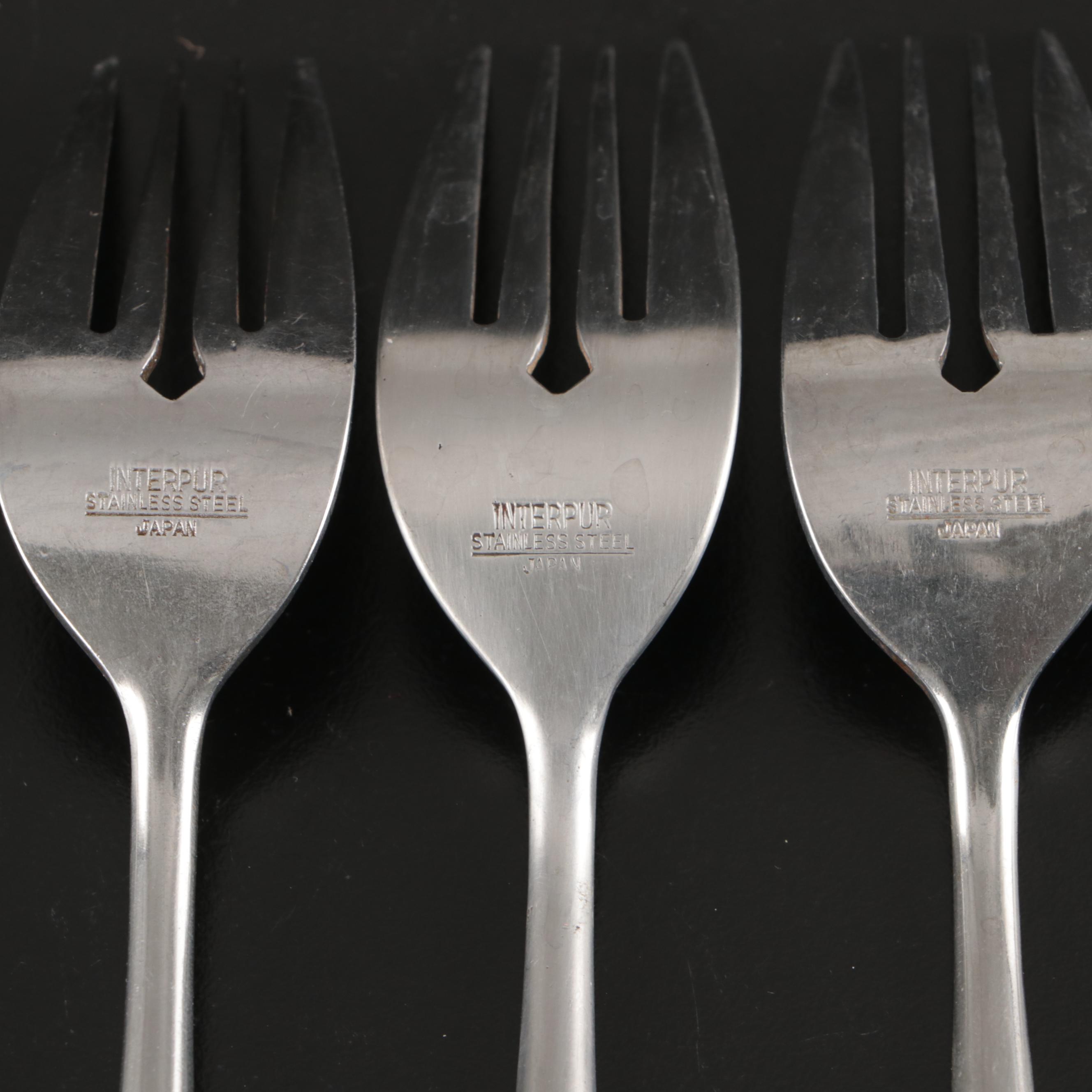 Interpur Stainless Steel Wood Handled Flatware