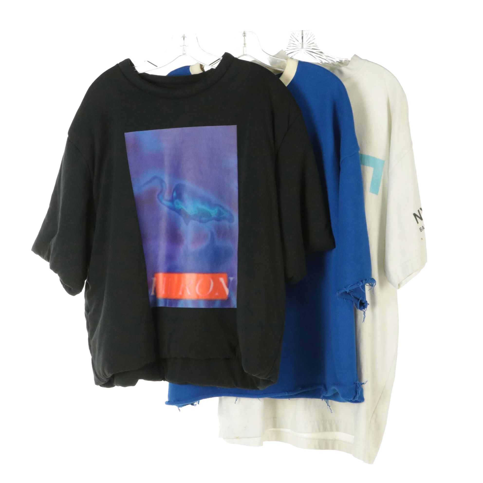 Balenciaga NYSE SS23 T-Shirt and Bag, Heron Preston Padded Tee, and Other Shirt