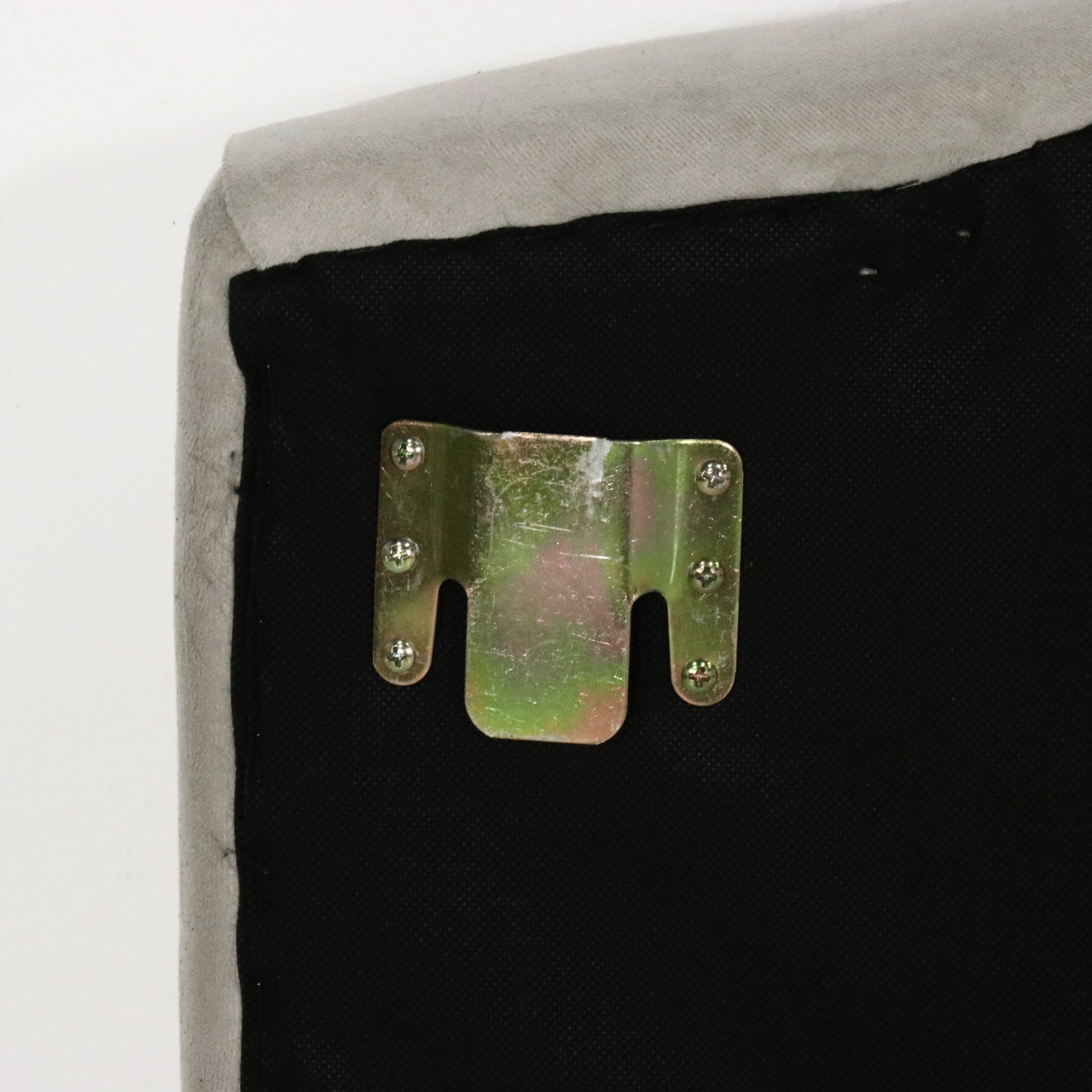 Grey Upholstered Tufted Queen Size Headboard