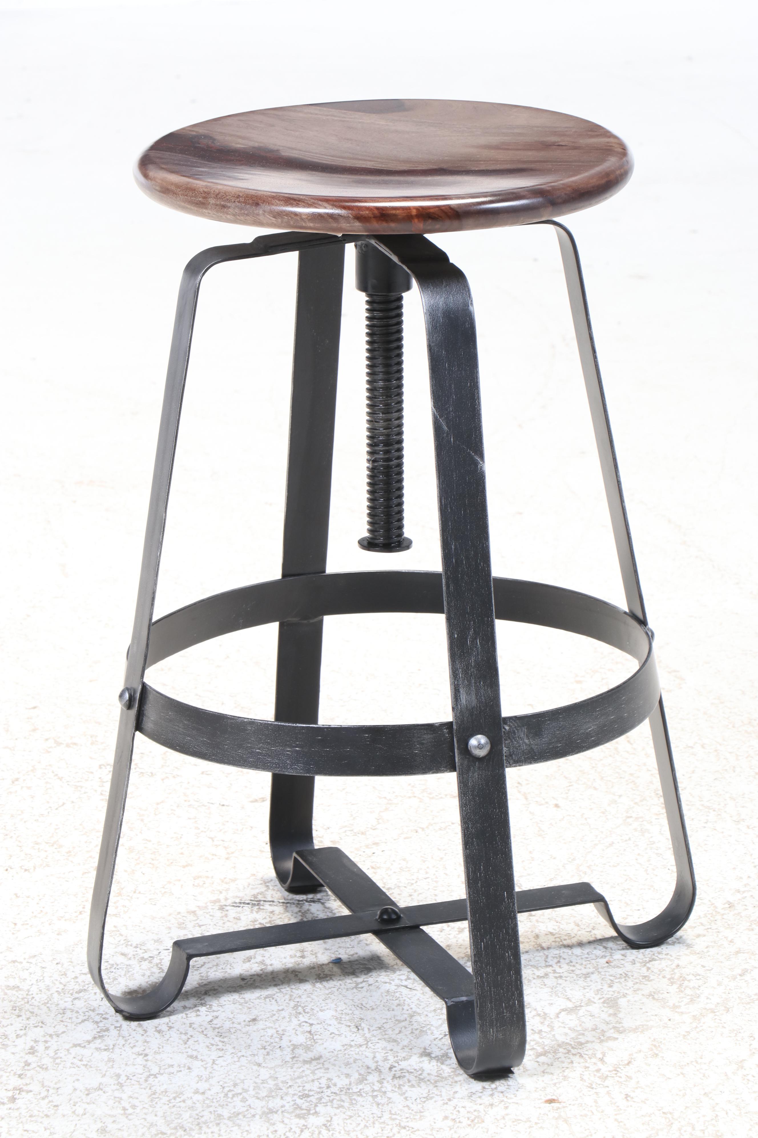 Industrial Style Iron Table with Three Barstools
