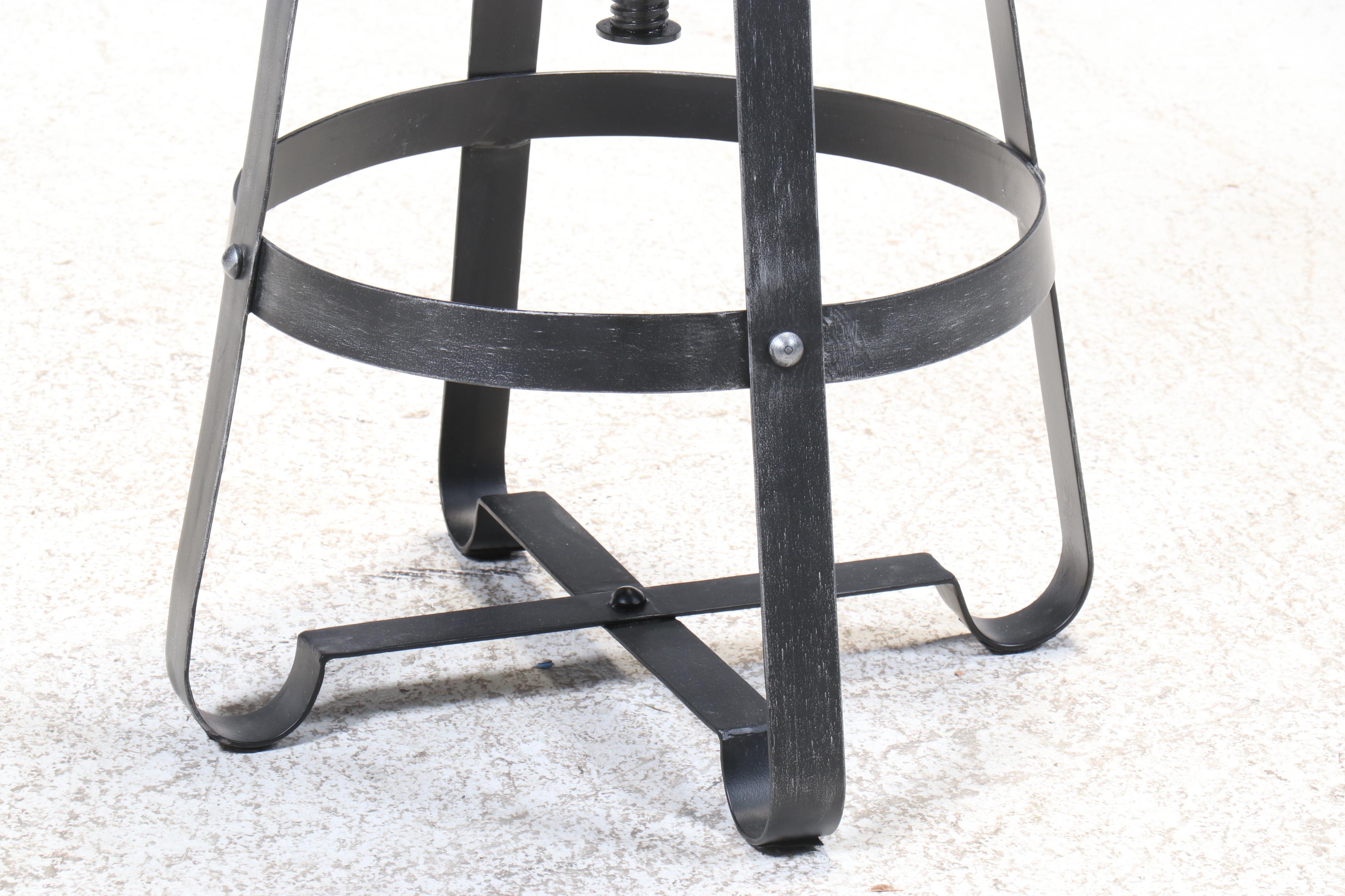 Industrial Style Iron Table with Three Barstools