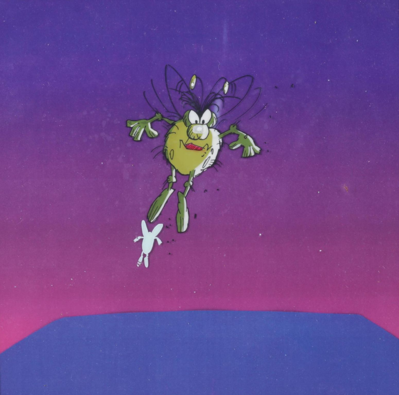 Hand-Colored Animation Cel from 1990s Raid Commercial