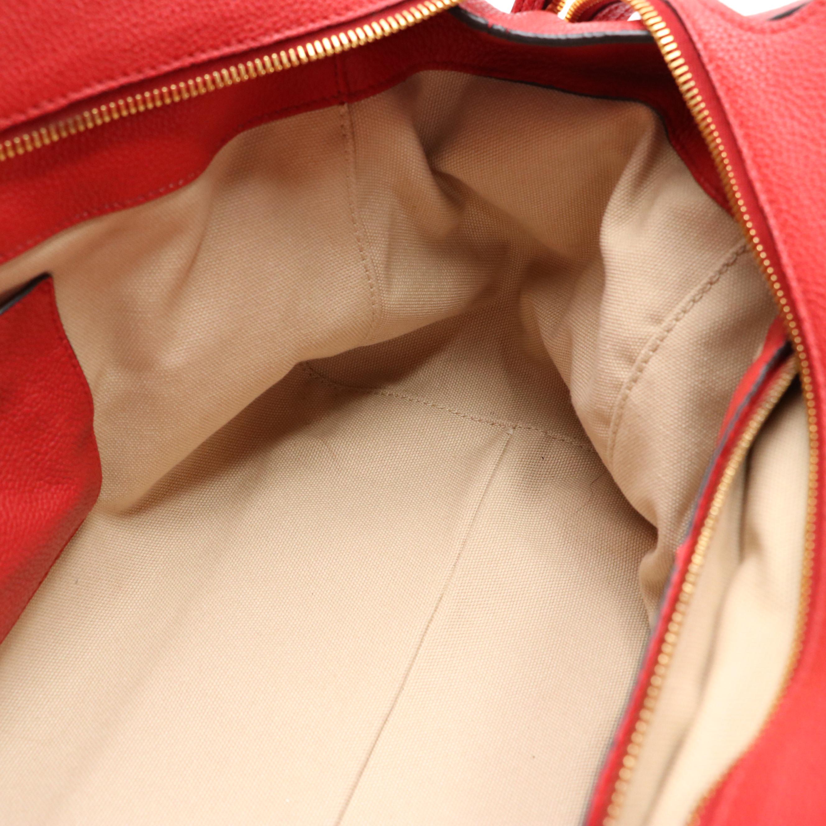 Prada Red Vitello Daino Leather Two-Way Bag