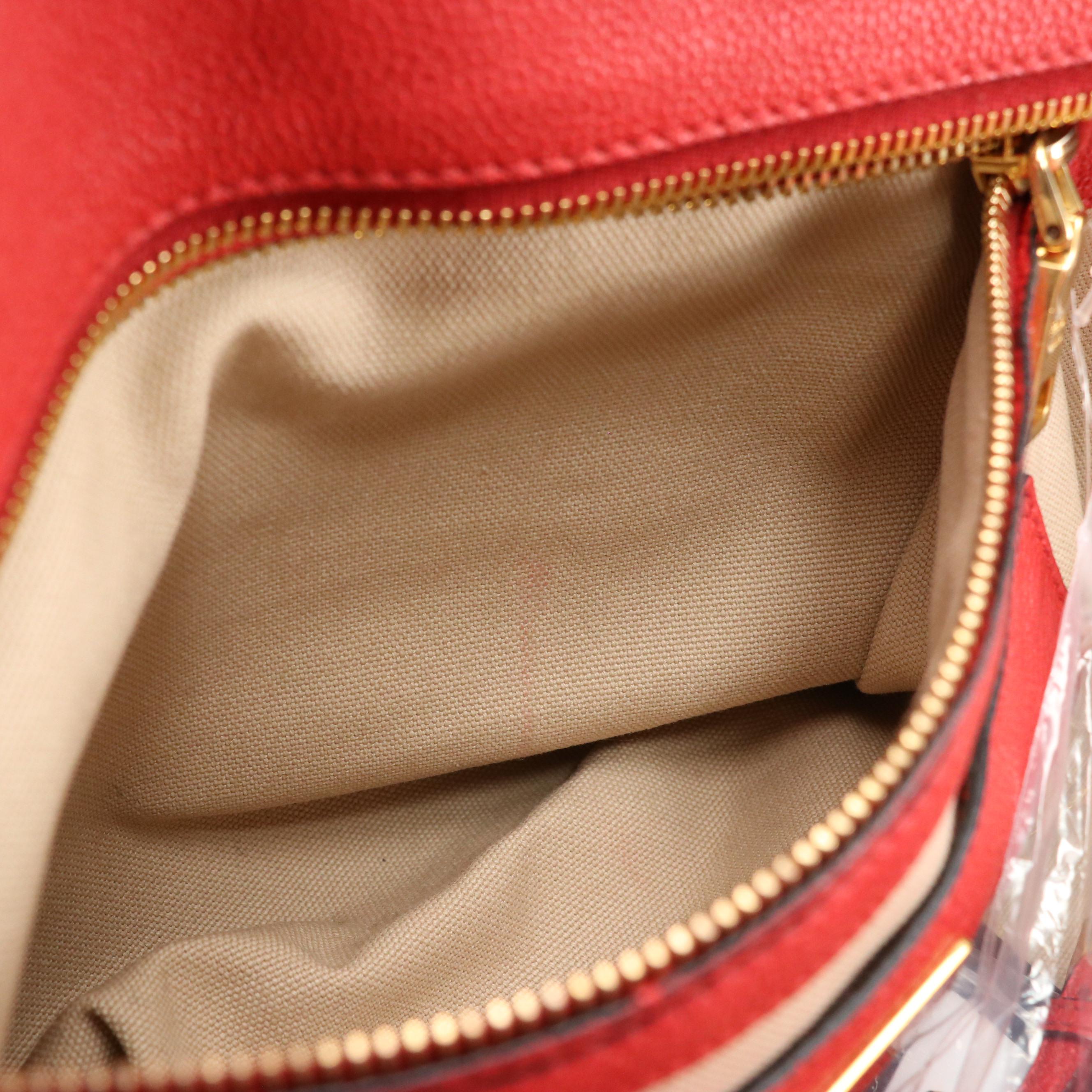 Prada Red Vitello Daino Leather Two-Way Bag