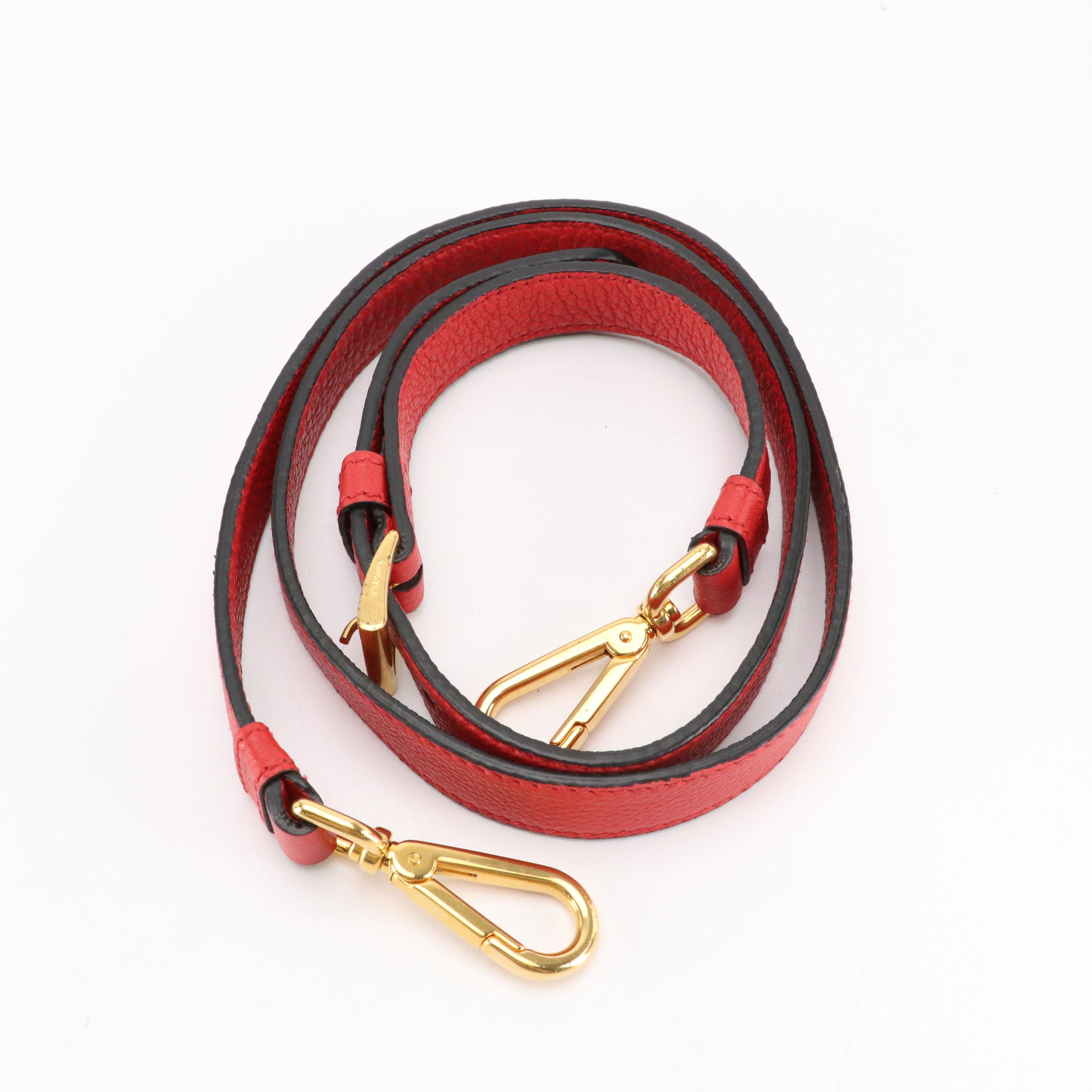 Prada Red Vitello Daino Leather Two-Way Bag