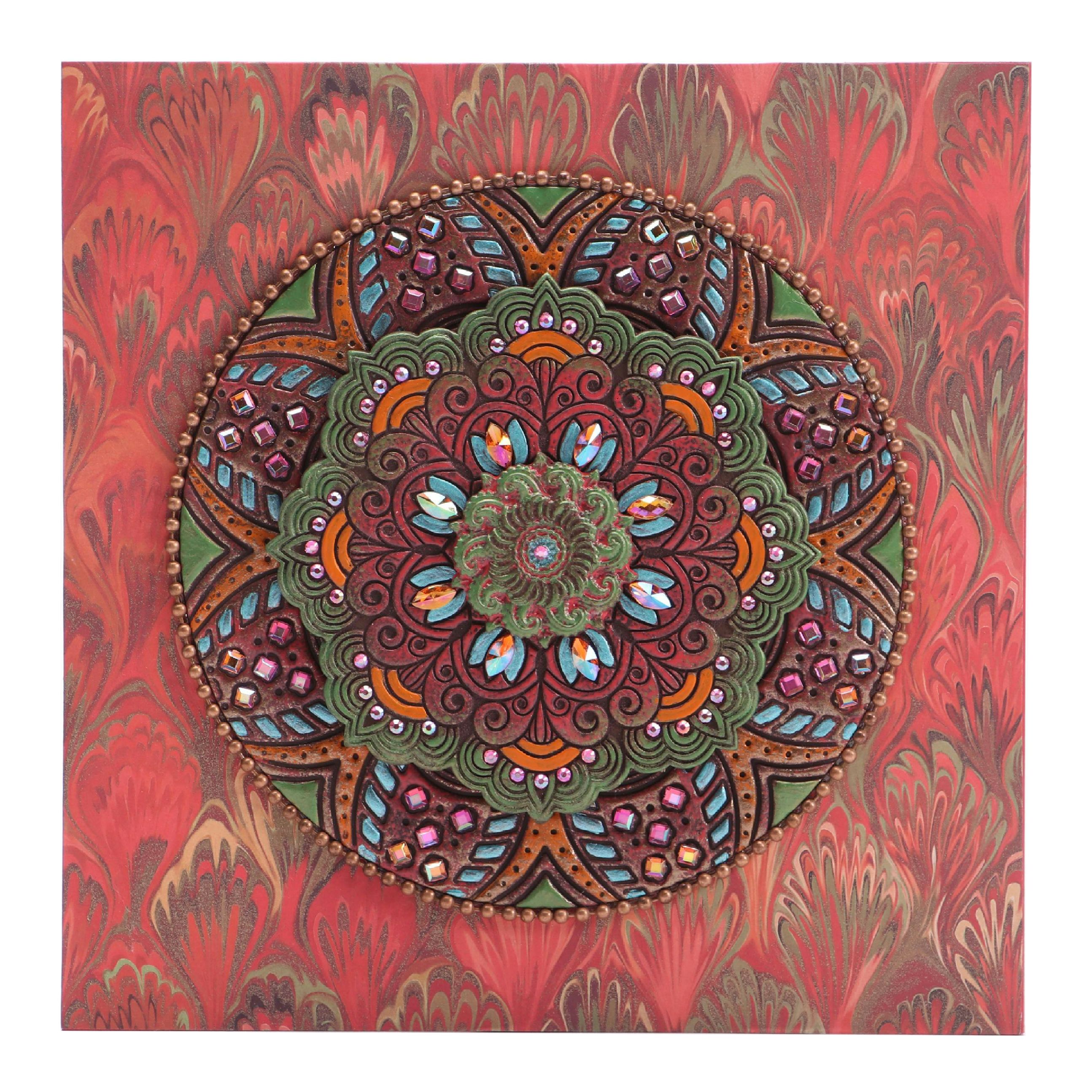 Deborah Kovacs-Sturdevant Mixed Media Collage "Mandala," 21st Century
