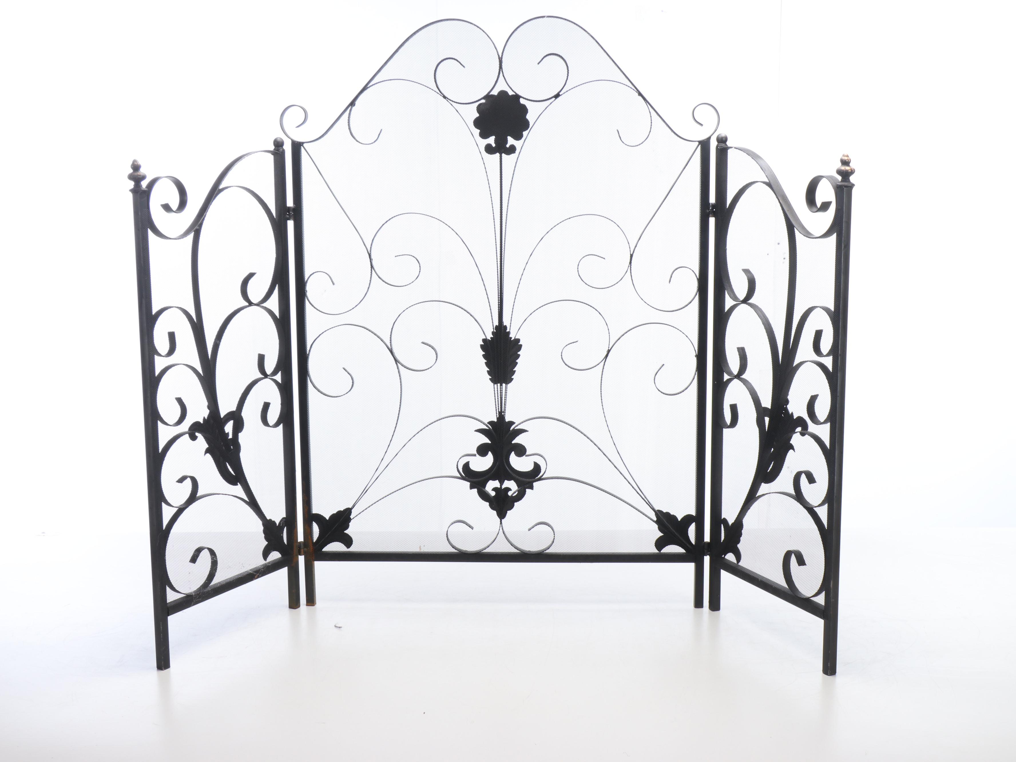 Metal Scrolled Fireplace Screen