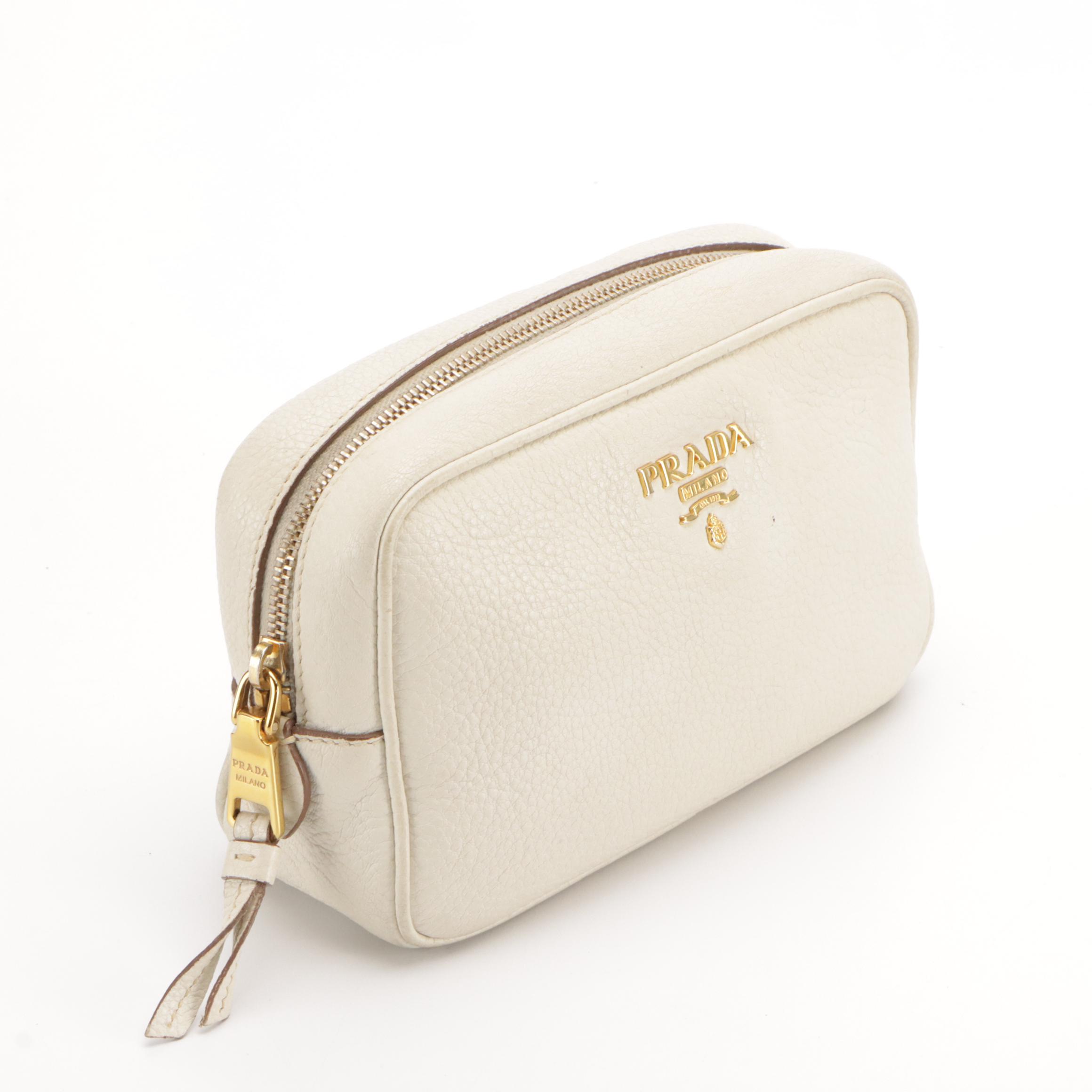 Prada Pouch in White Leather