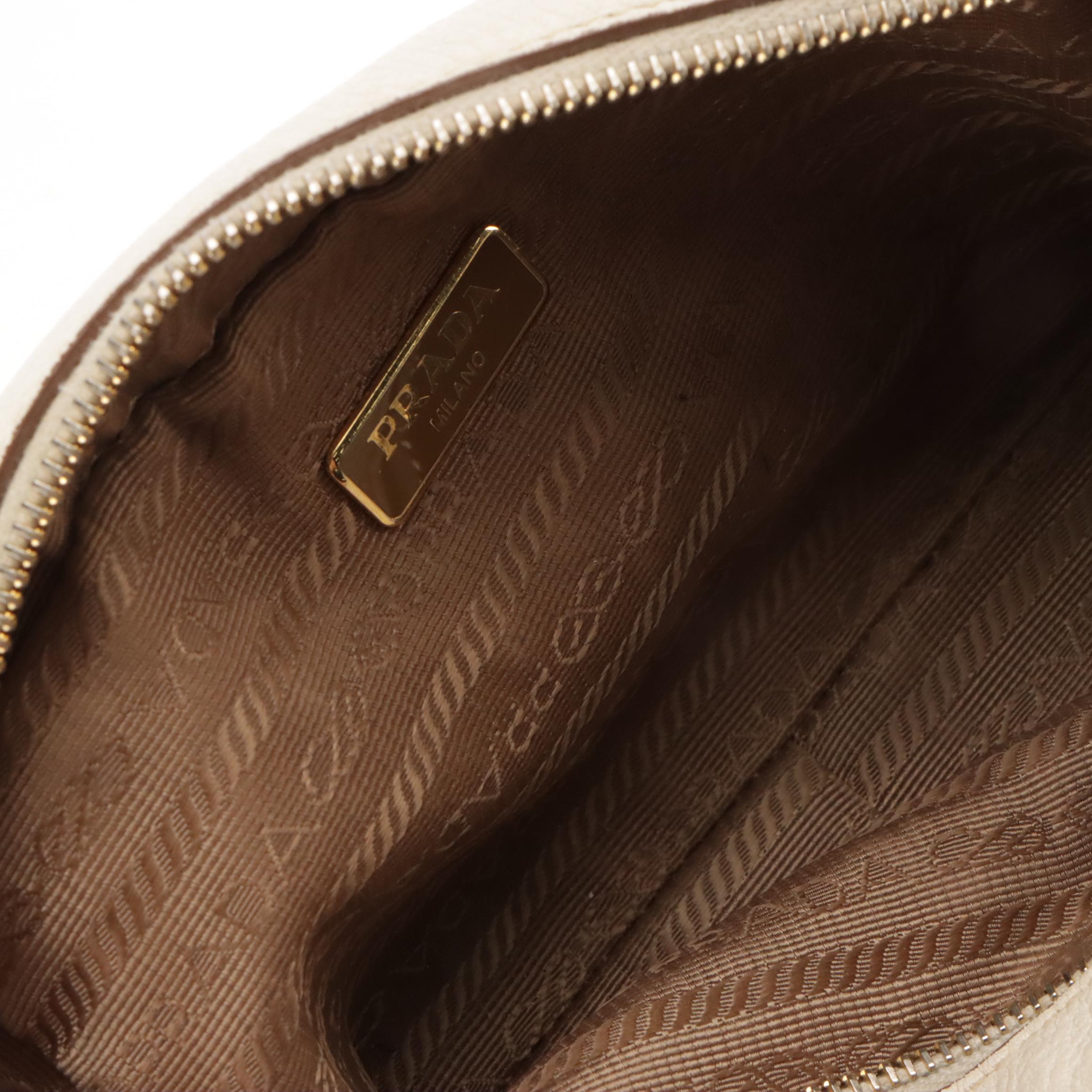 Prada Pouch in White Leather