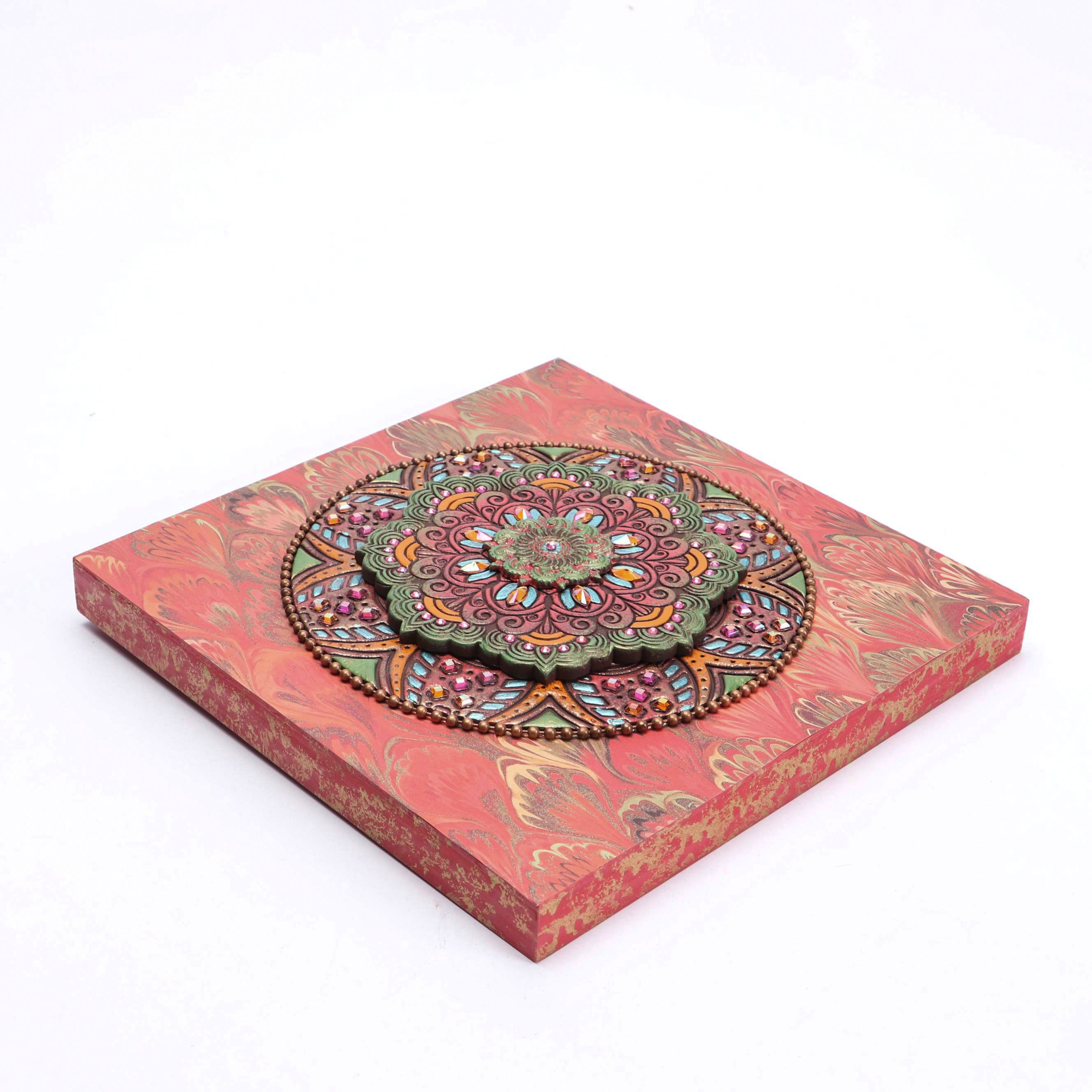 Deborah Kovacs-Sturdevant Mixed Media Collage "Mandala," 21st Century