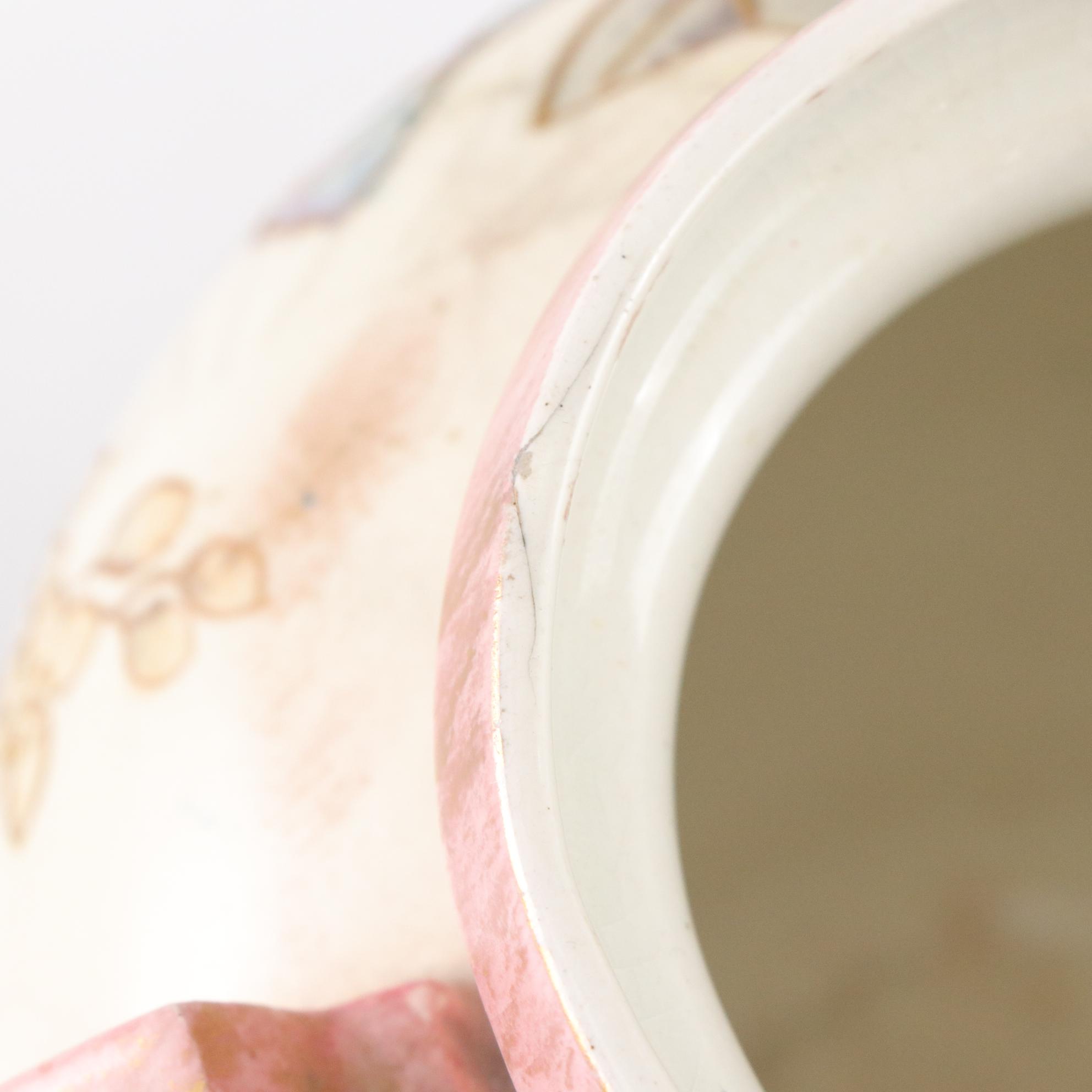 Thomas Forester & Sons Hand-Painted Art Deco Vase with Porcelain Candlesticks