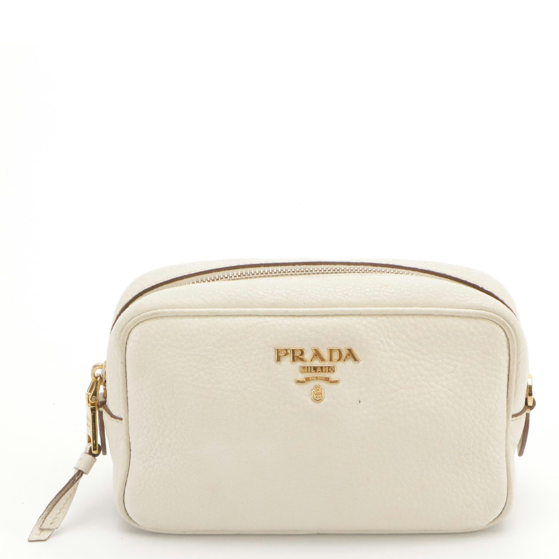 Prada Pouch in White Leather