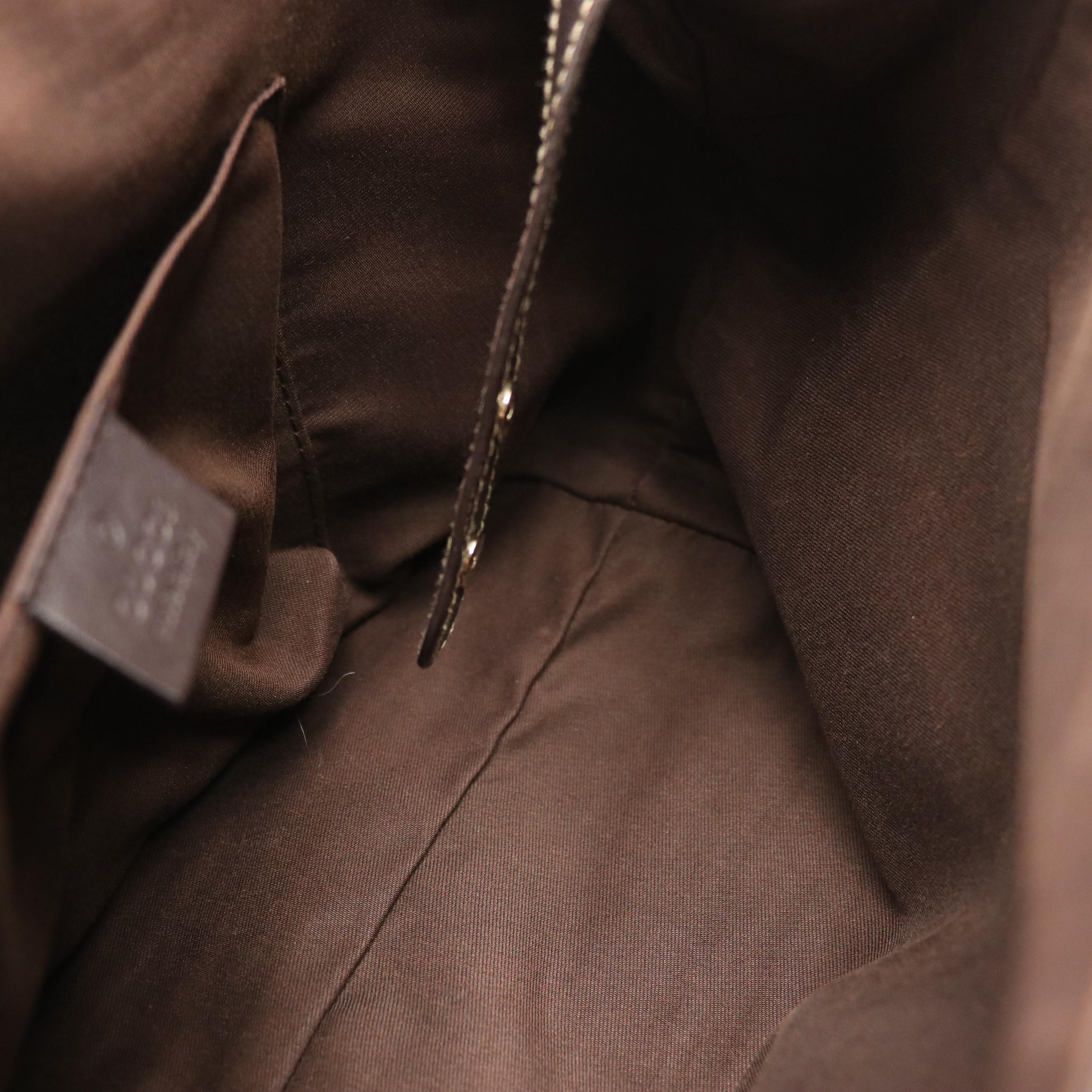 Gucci GG Canvas and Brown Leather Trophy Tote