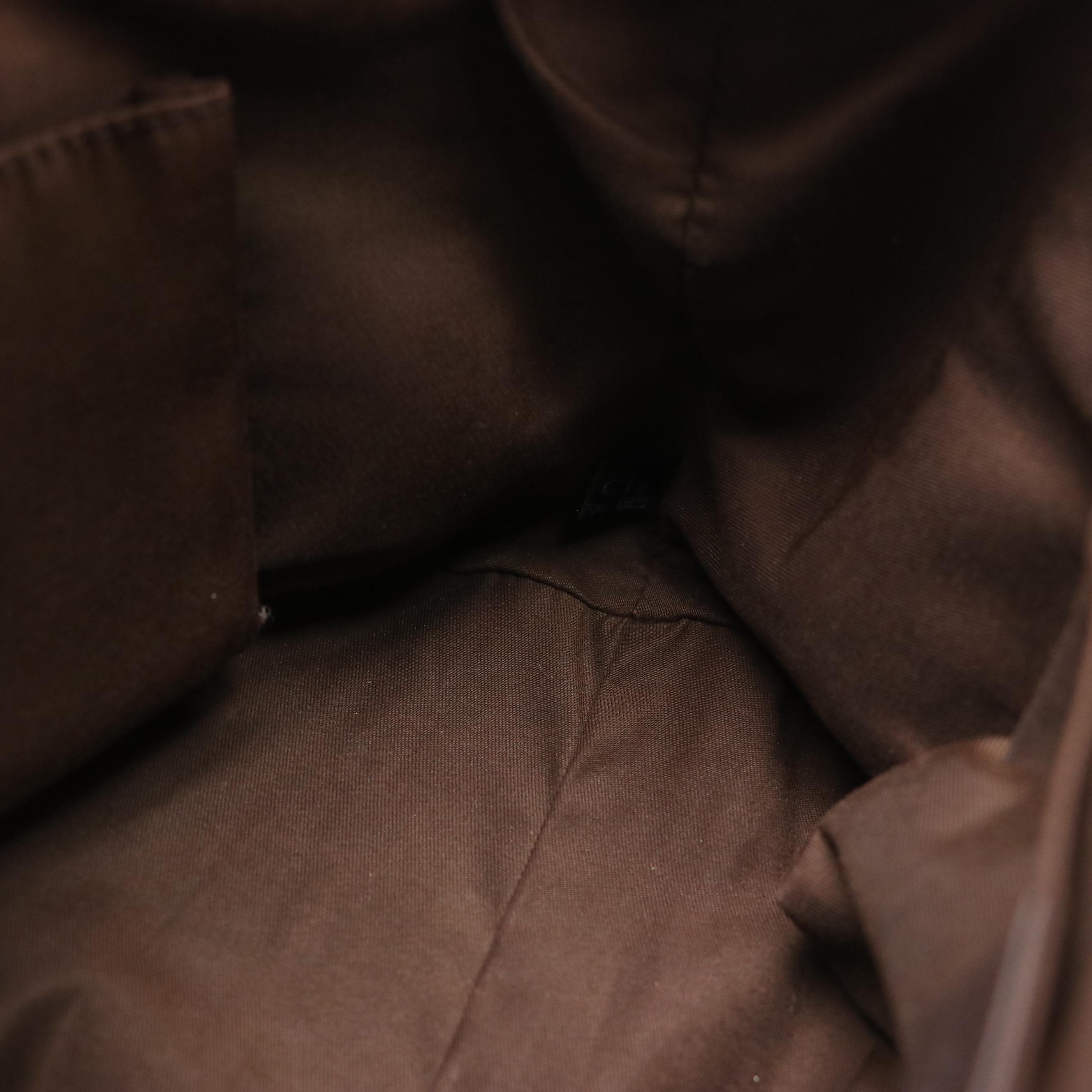 Gucci GG Canvas and Brown Leather Trophy Tote