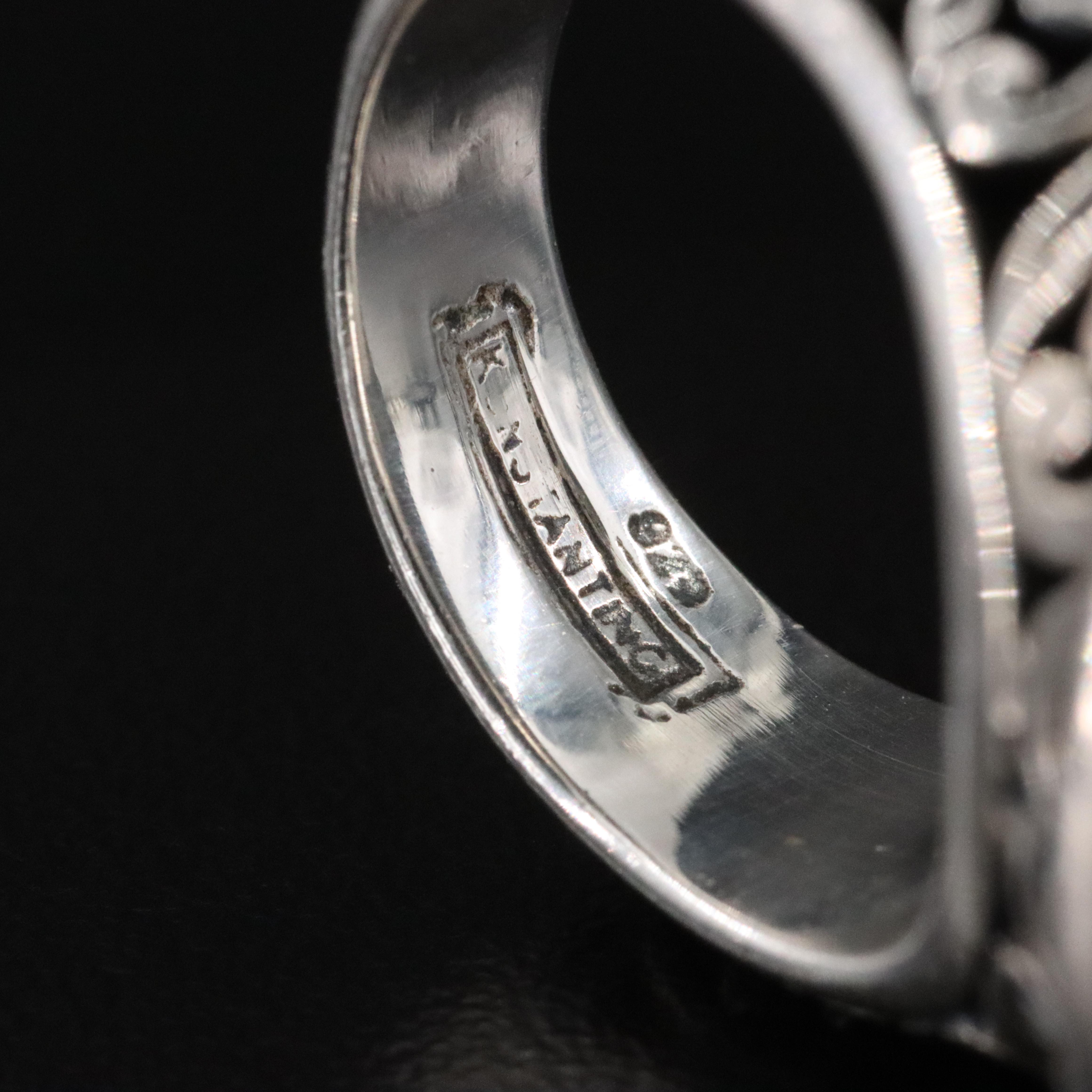 Konstantino Sterling Engraved Cross Ring