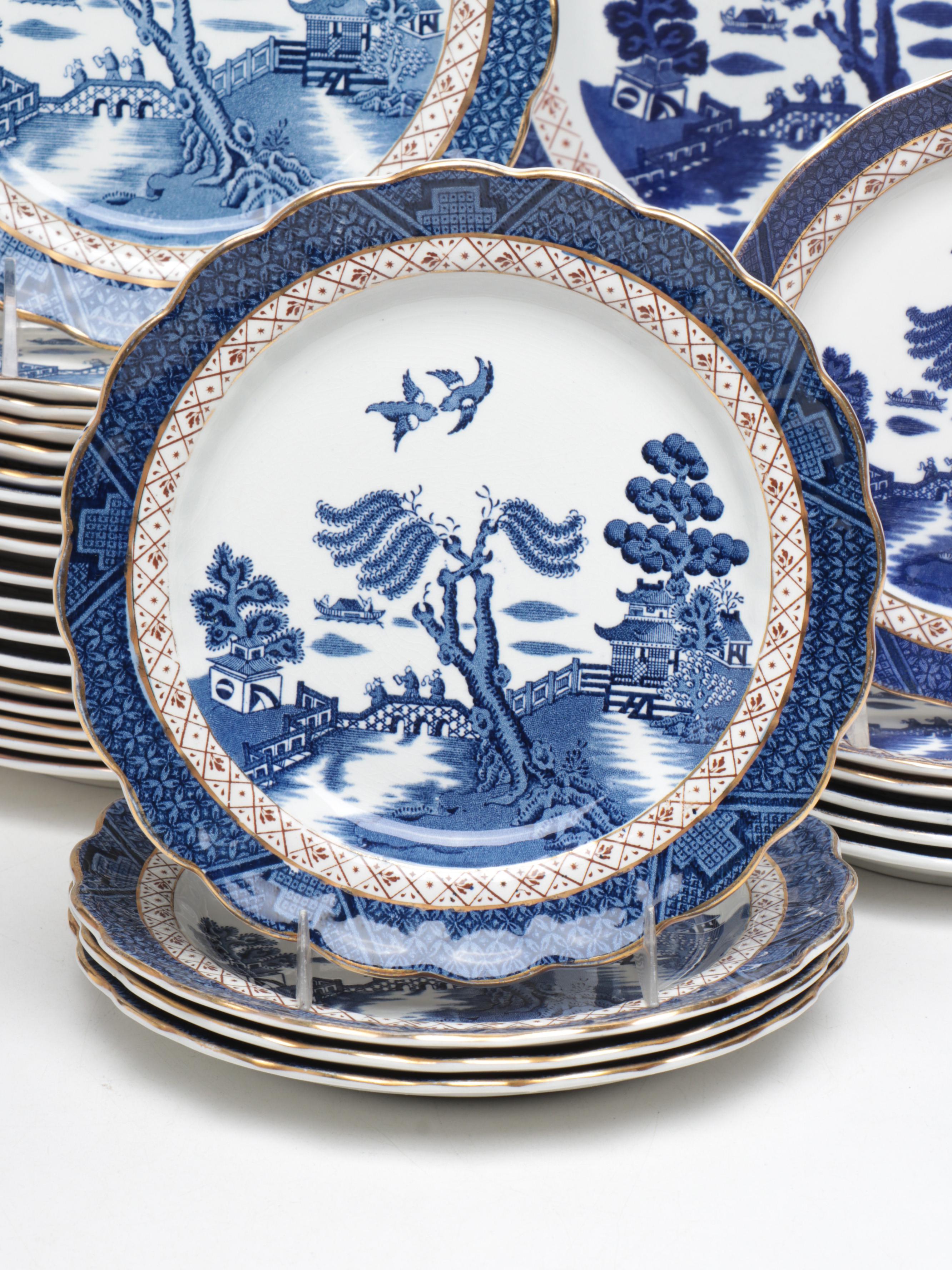 Booths and Royal Doulton "Real Old Willow" Dinnerware, 20th Century