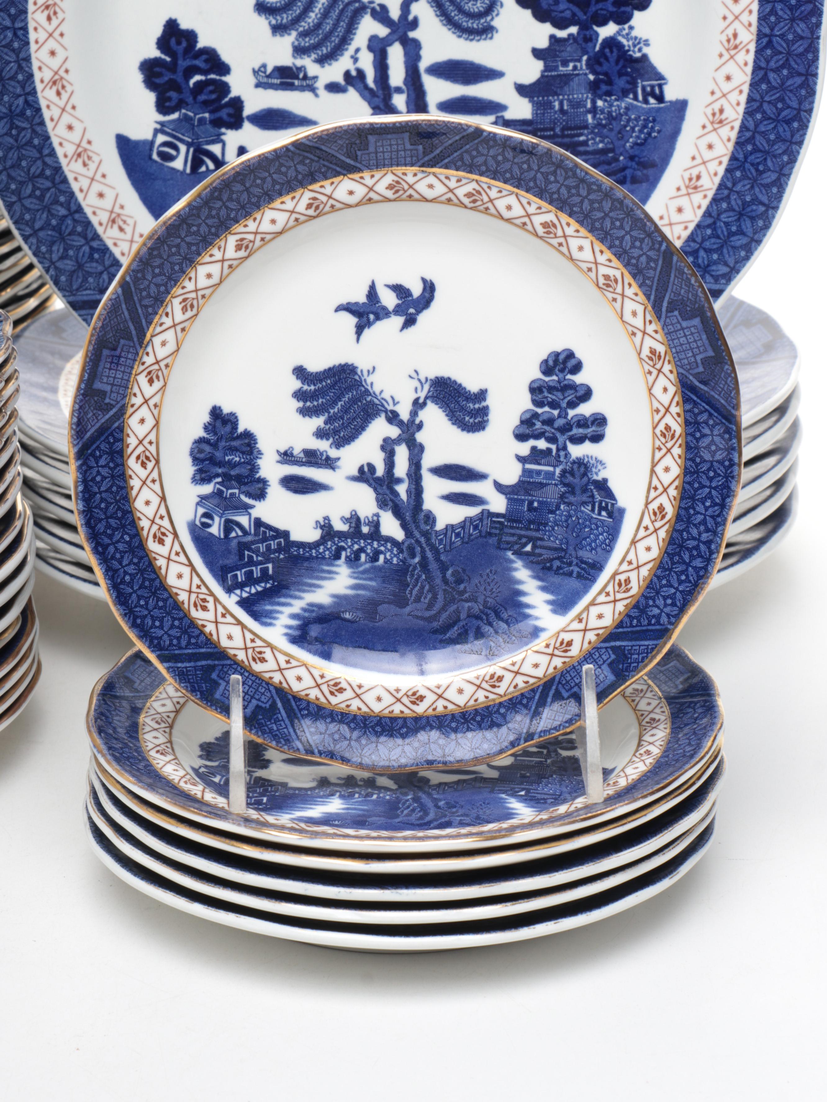Booths and Royal Doulton "Real Old Willow" Dinnerware, 20th Century