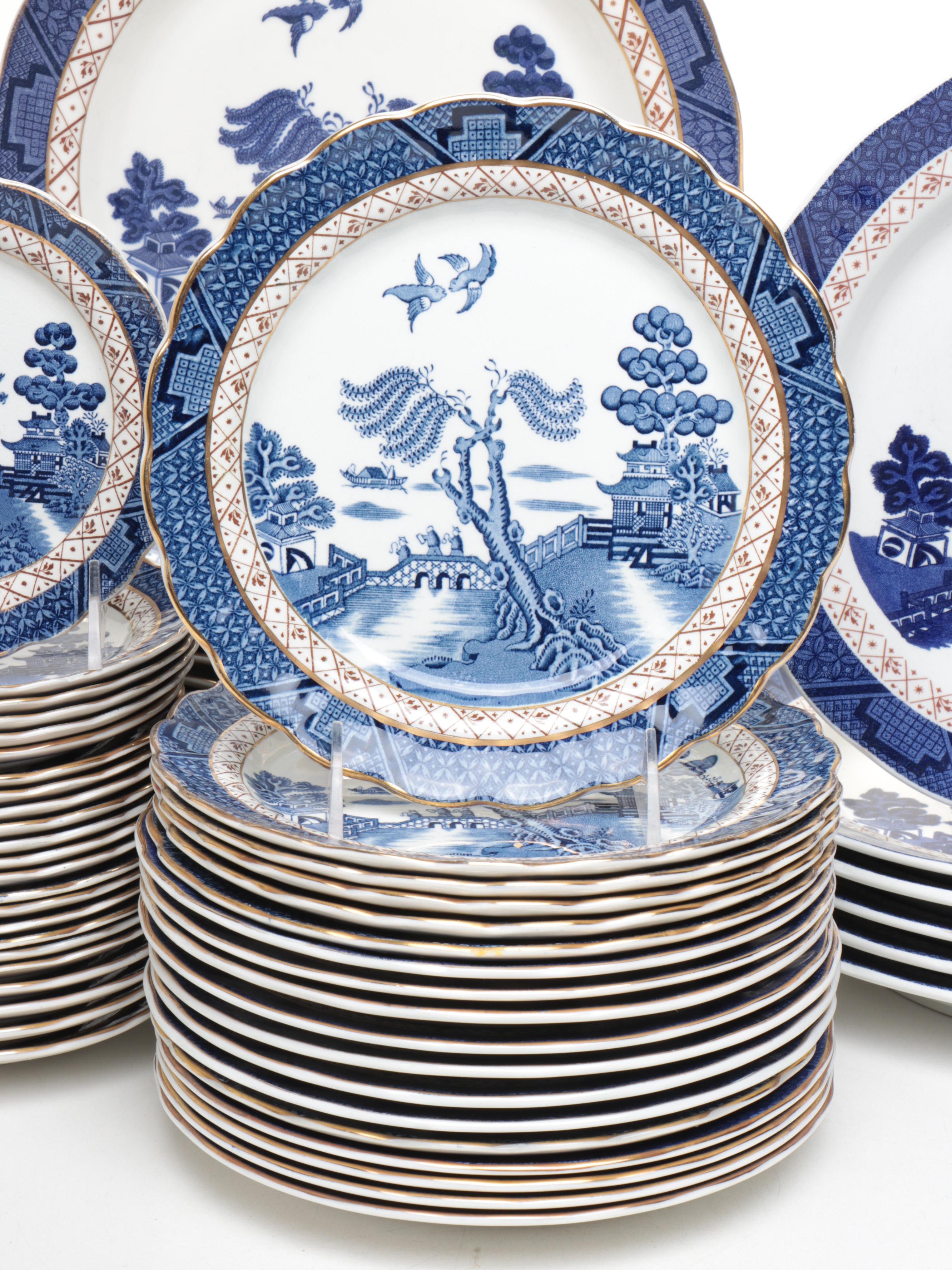 Booths and Royal Doulton "Real Old Willow" Dinnerware, 20th Century