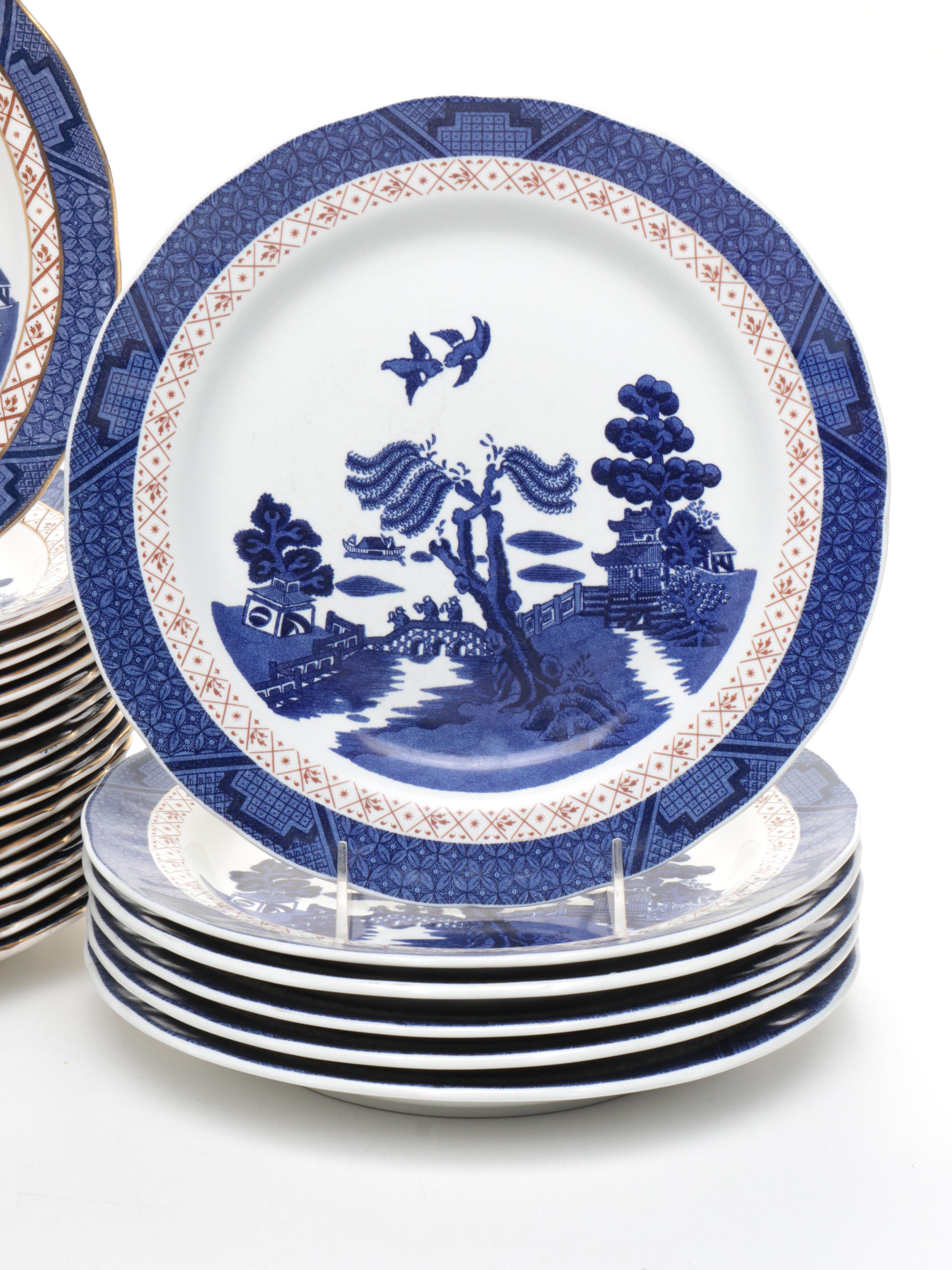 Booths and Royal Doulton "Real Old Willow" Dinnerware, 20th Century