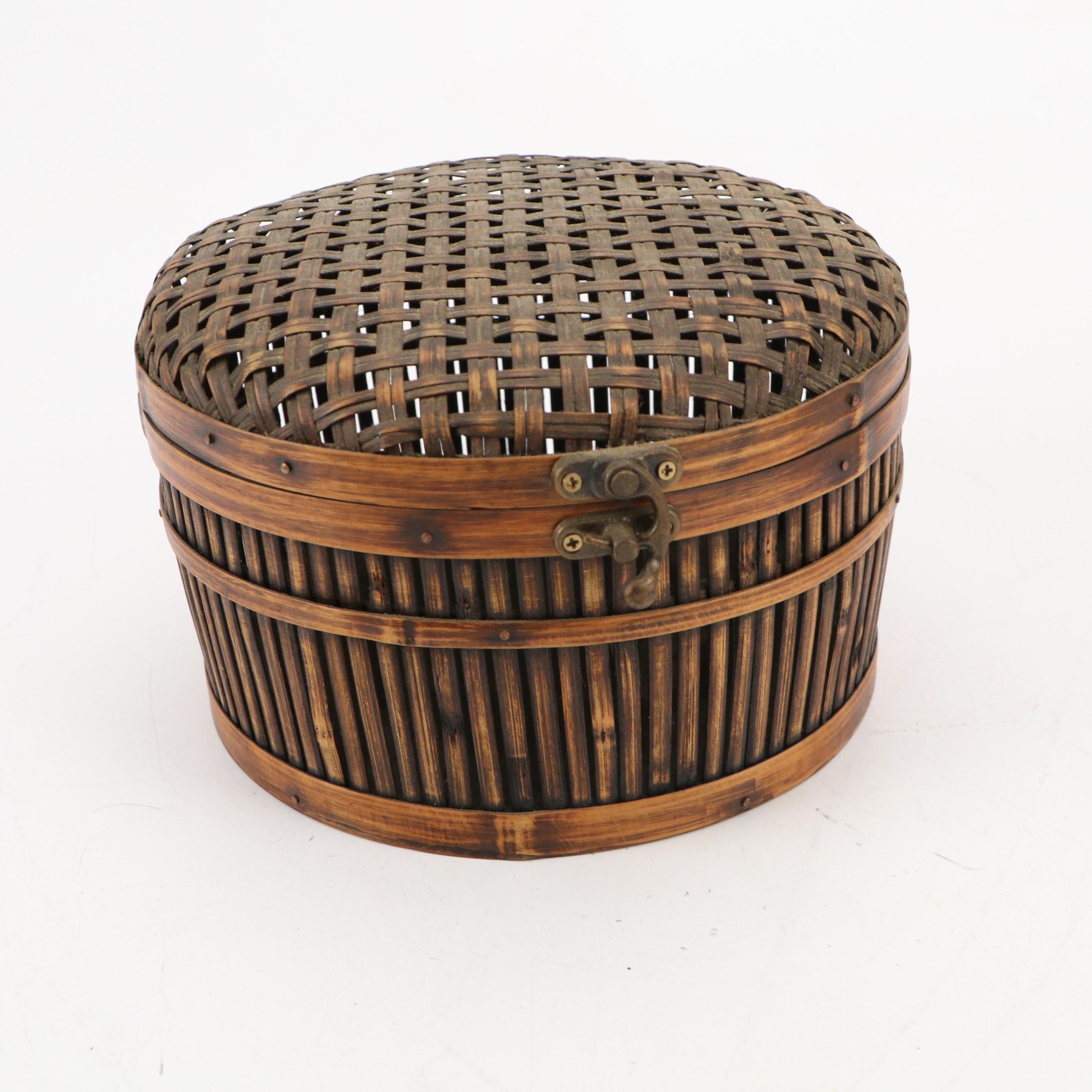 Chinese Style Bamboo, Wood Decoupage, Reeded and Other Boxes