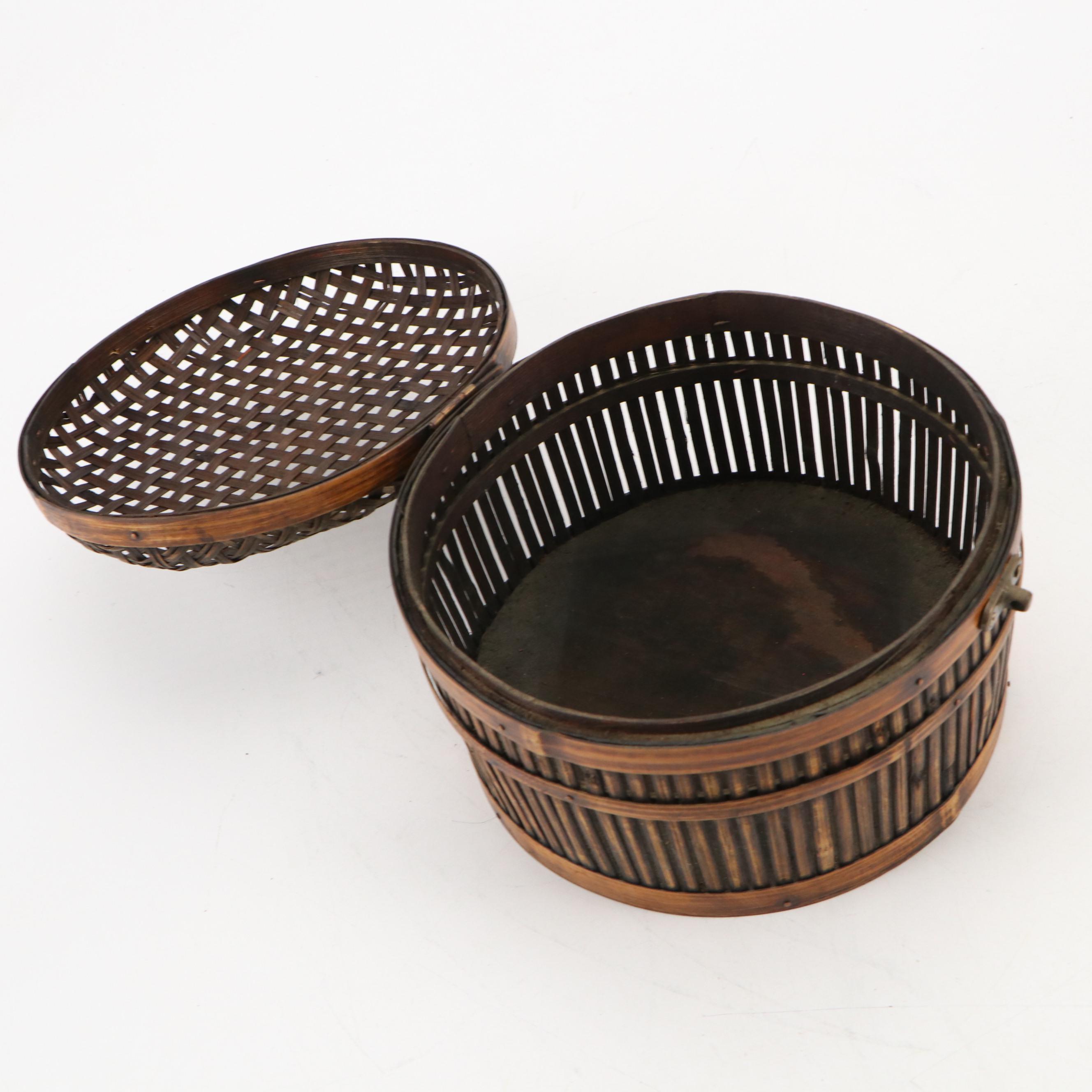 Chinese Style Bamboo, Wood Decoupage, Reeded and Other Boxes