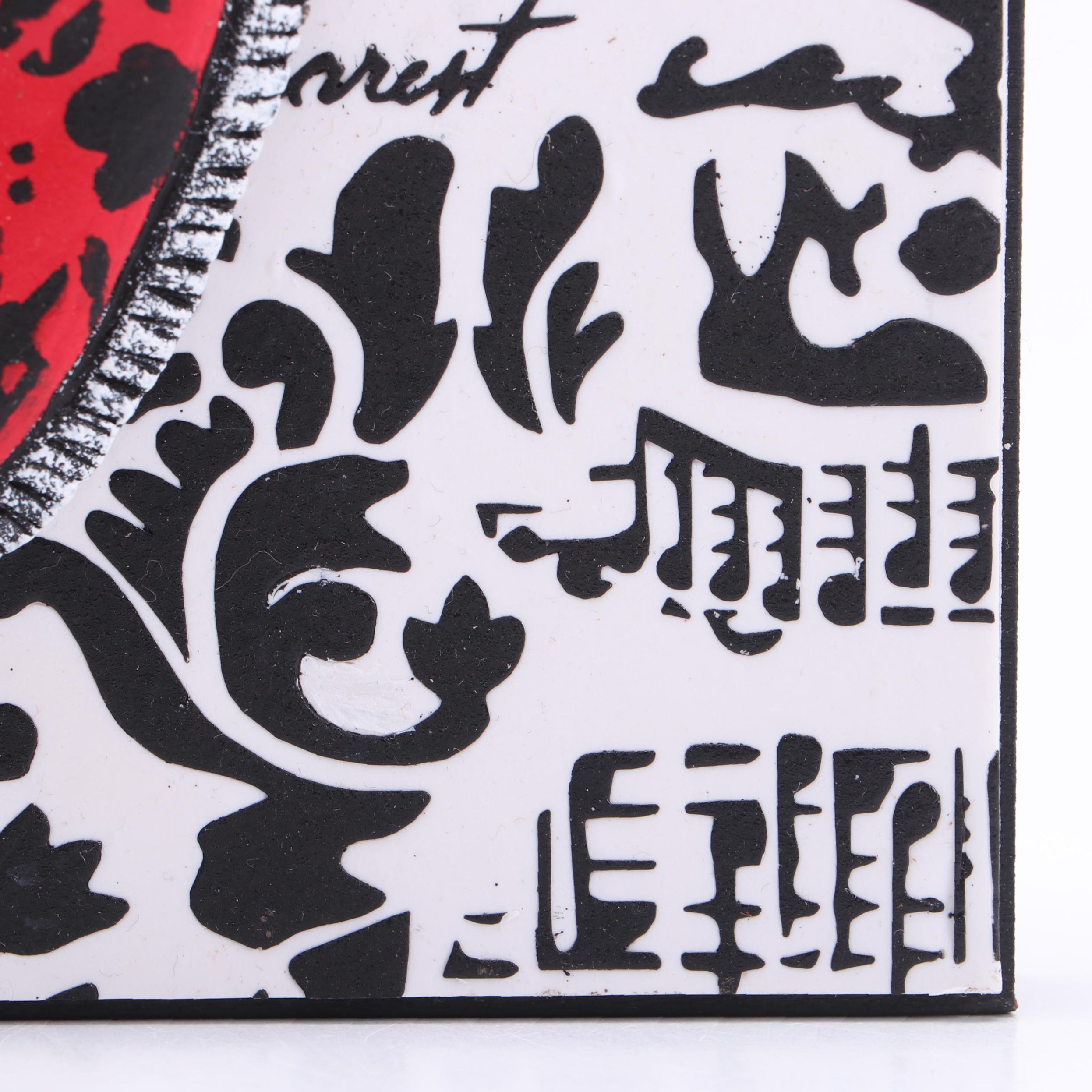 Deborah Kovacs-Sturdevant Mixed Media Collage "Black & White Sacred Heart"