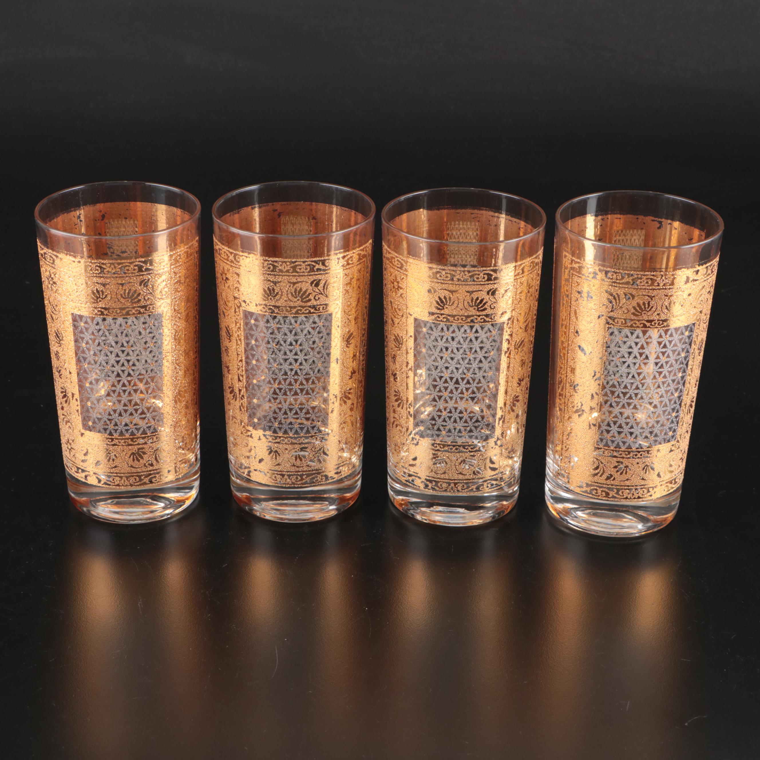Pasinski "Kashmir" Highball Glasses, Mid to Late 20th Century