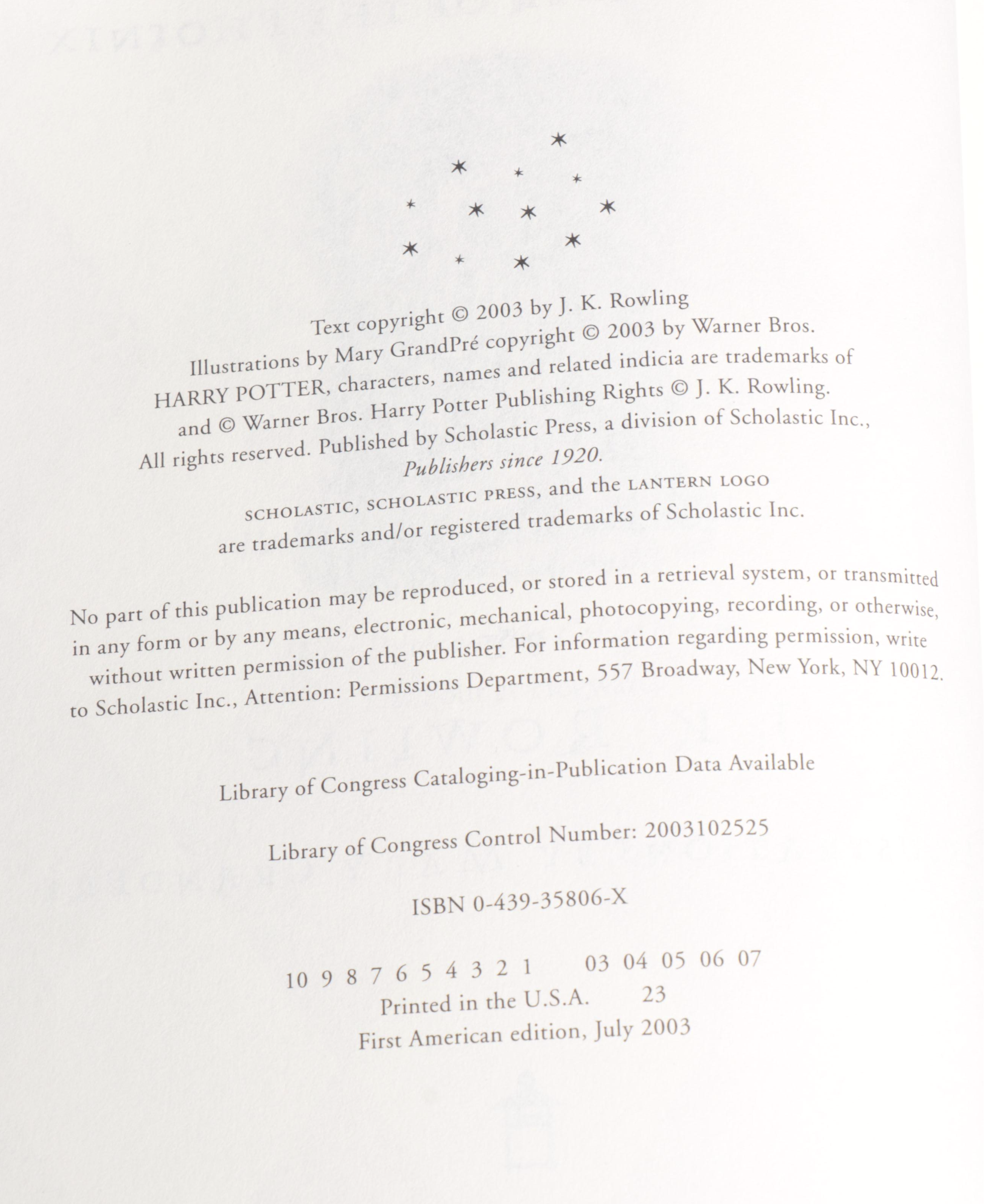 First American Edition "Harry Potter" Complete Series by J. K. Rowling