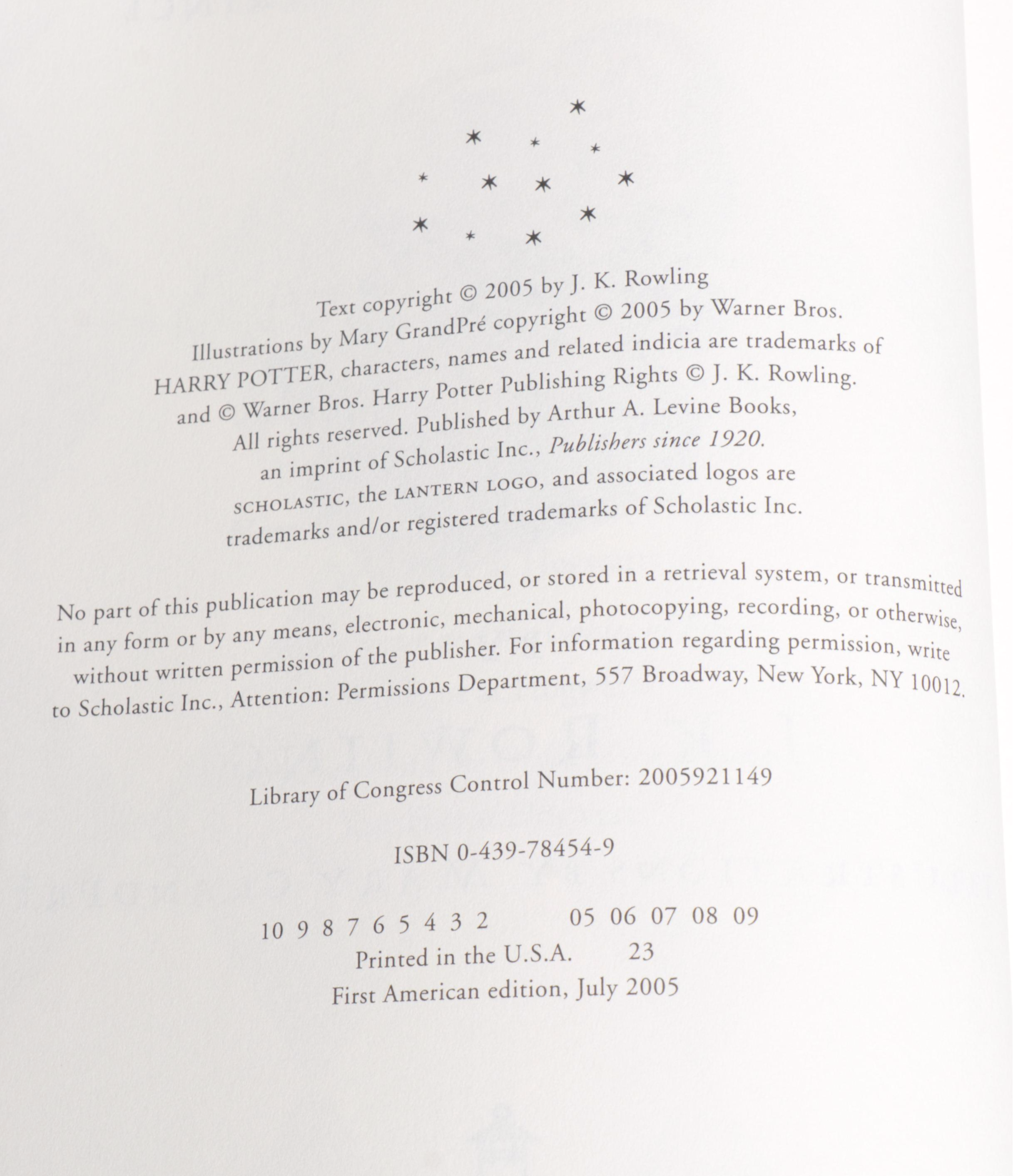 First American Edition "Harry Potter" Complete Series by J. K. Rowling