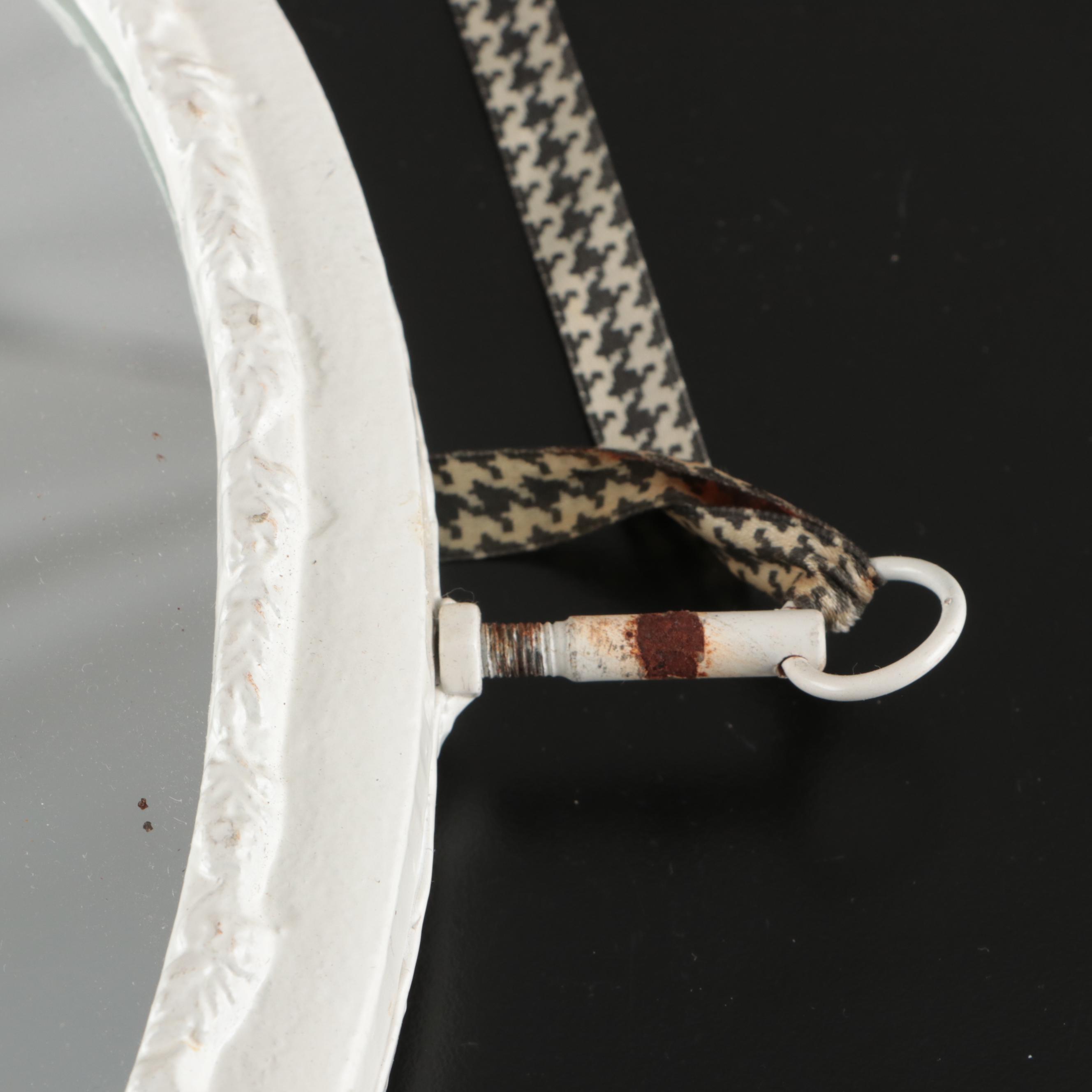 Painted Metal Framed Double Sided Floral Pattern Mirror, 20th Century