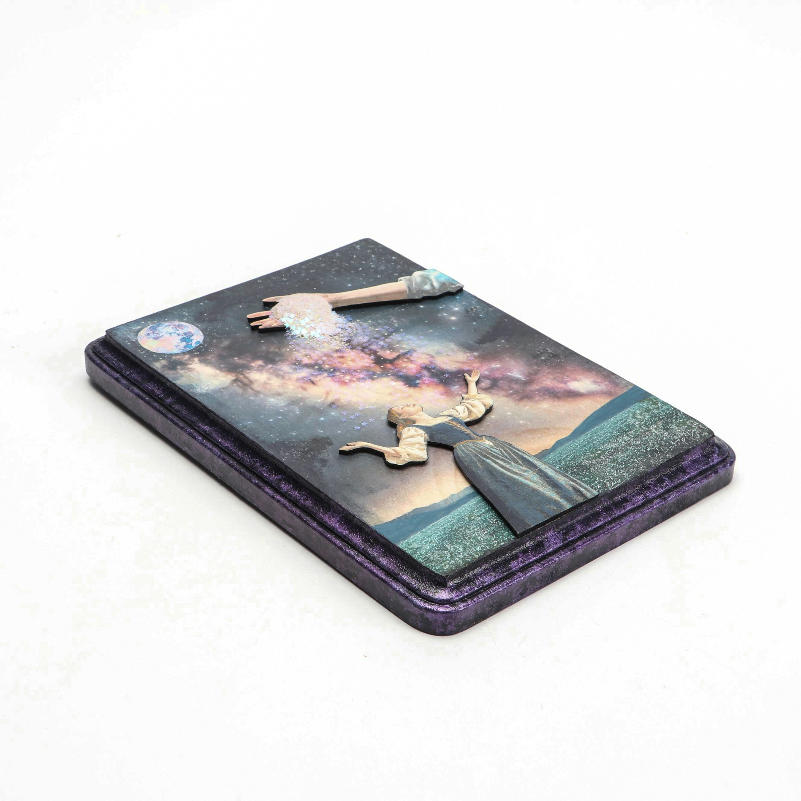 Deborah Kovacs-Sturdevant Mixed Media Collage "Blessings Rain Down from Heaven"