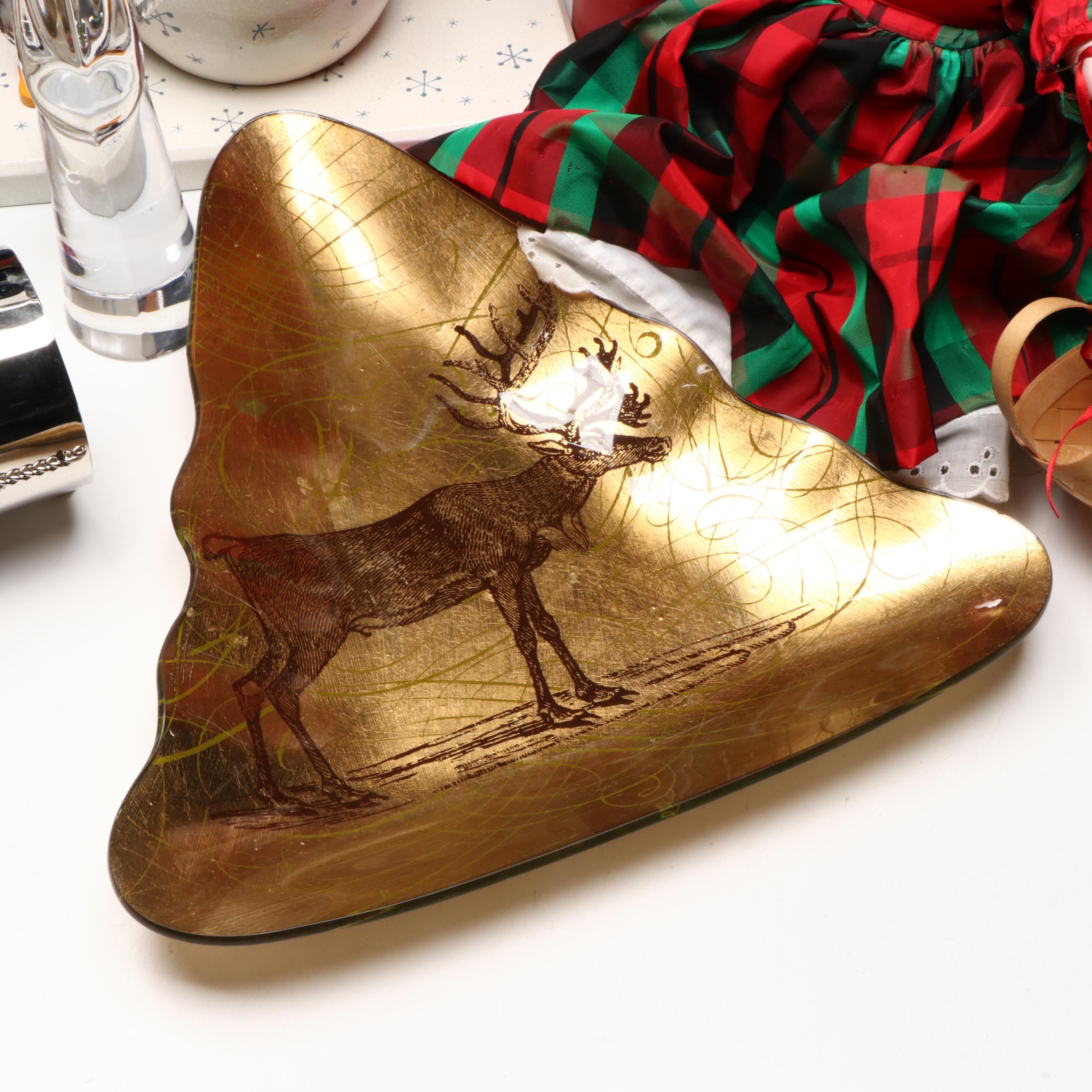 St George "Christmas Tree" Crystal Votives with Nutcrackers and More Décor