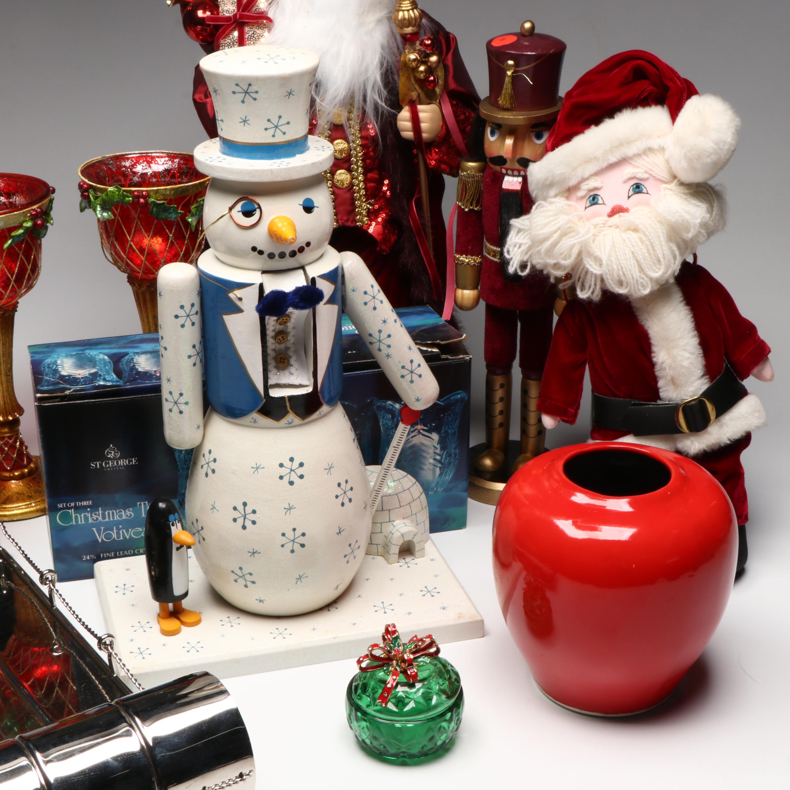 St George "Christmas Tree" Crystal Votives with Nutcrackers and More Décor