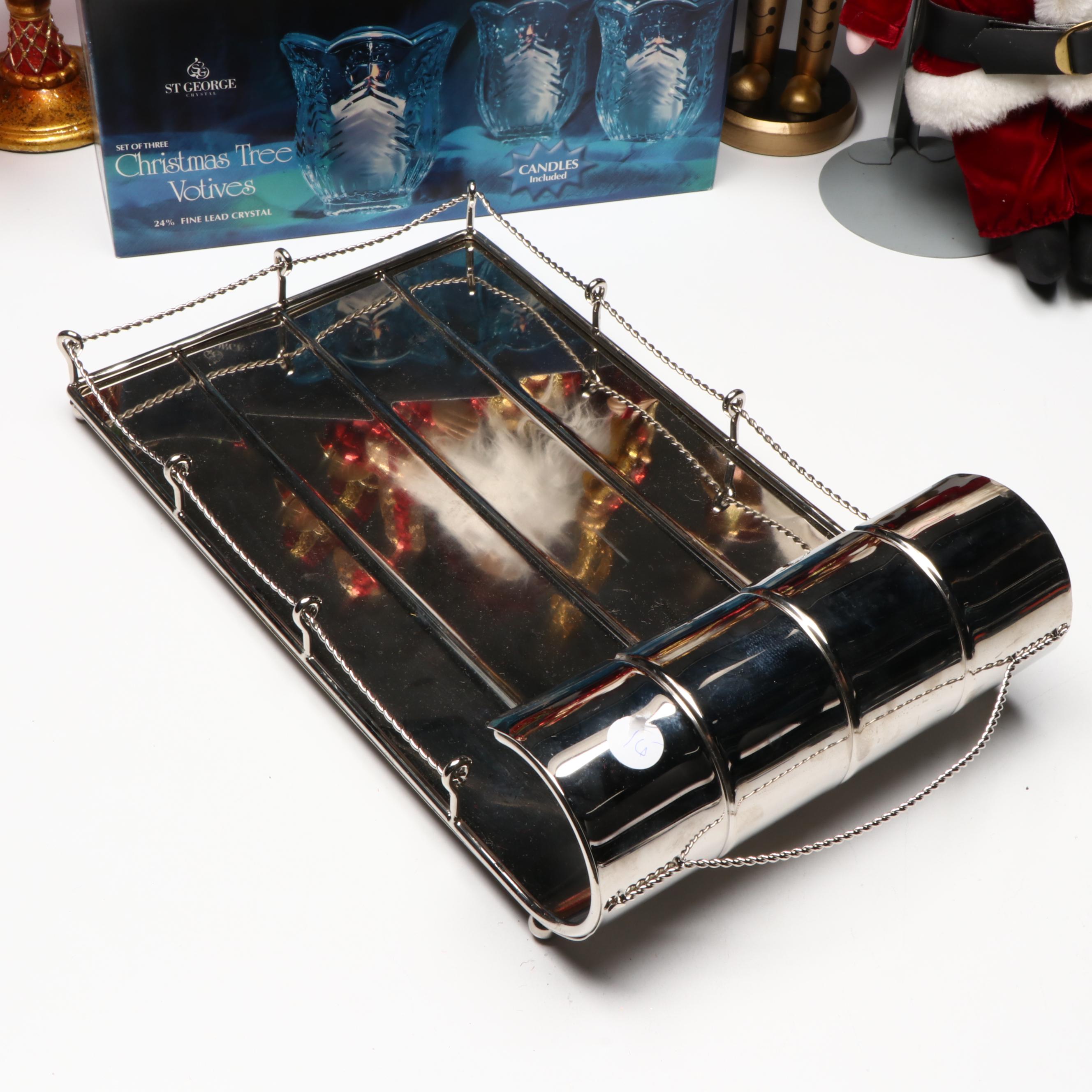 St George "Christmas Tree" Crystal Votives with Nutcrackers and More Décor