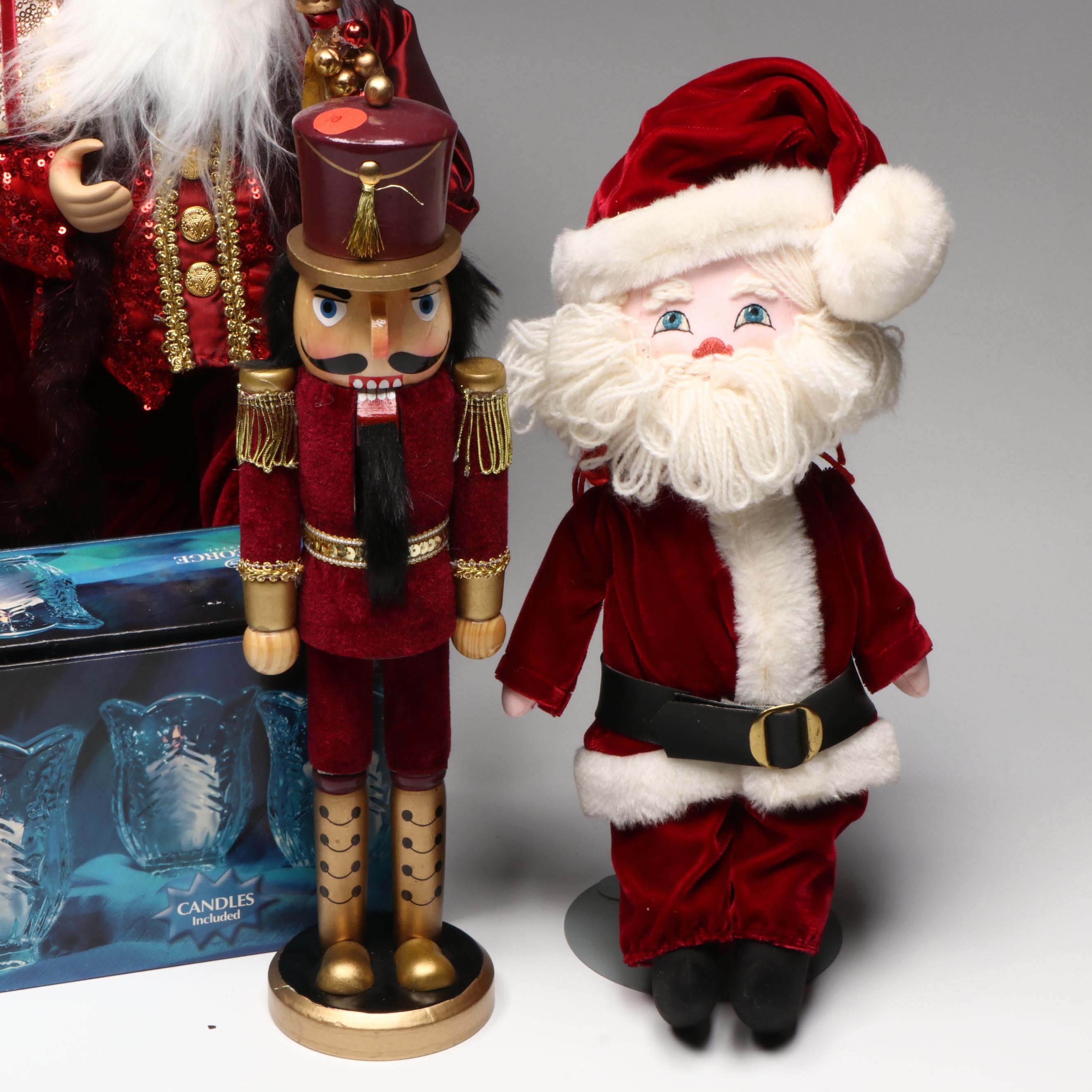 St George "Christmas Tree" Crystal Votives with Nutcrackers and More Décor