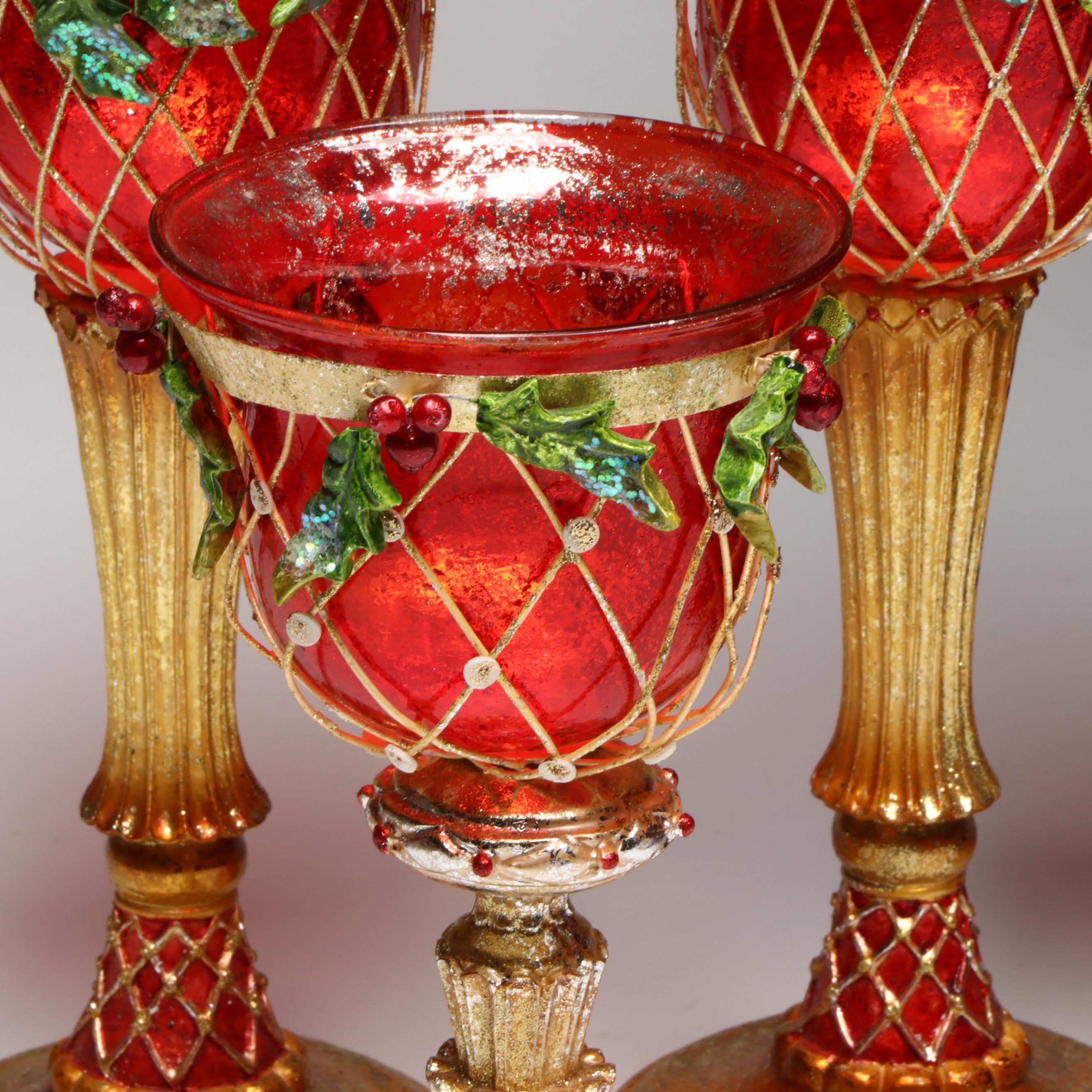 St George "Christmas Tree" Crystal Votives with Nutcrackers and More Décor