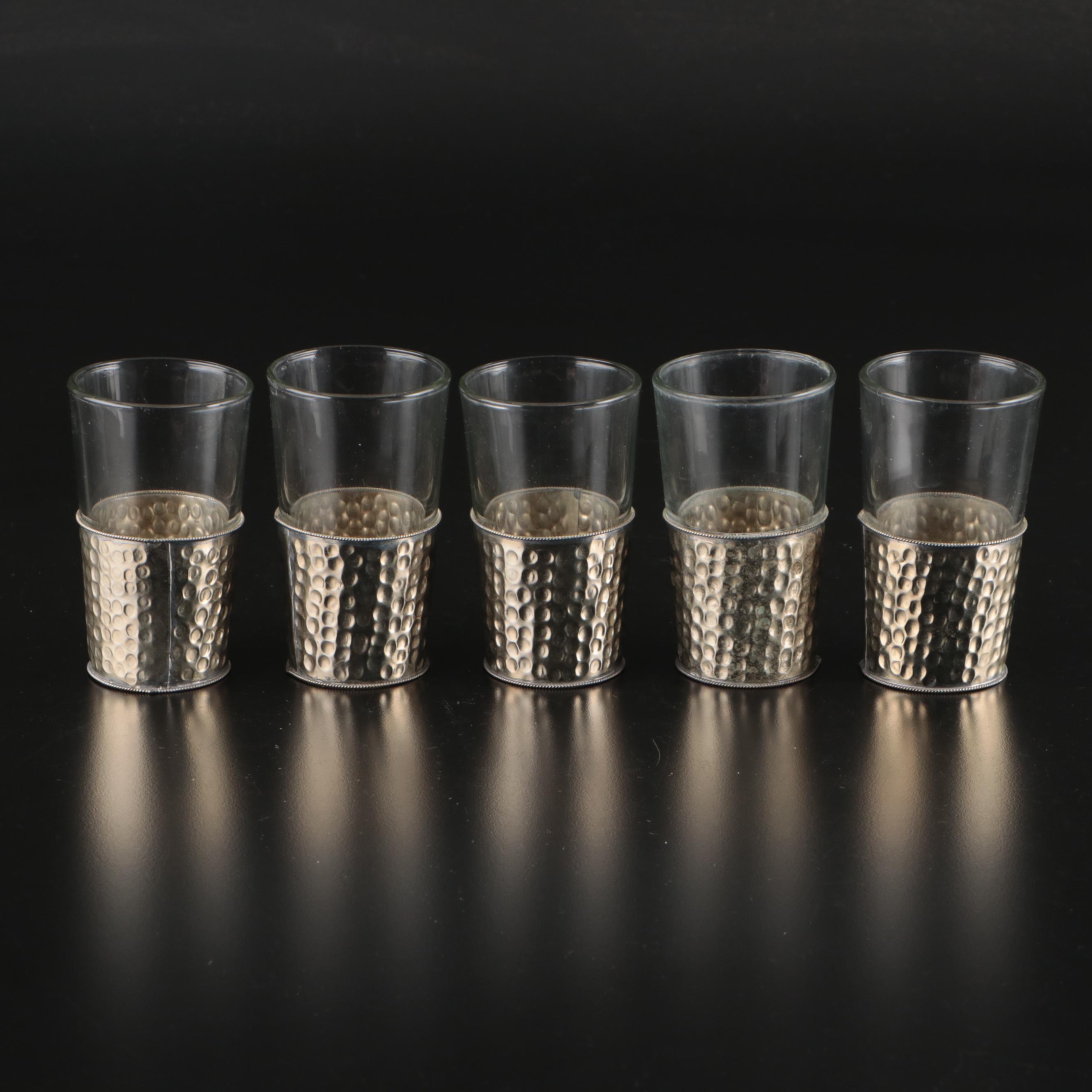 "Leonora" Silver Plate and Glass Coasters with More Table Accessories