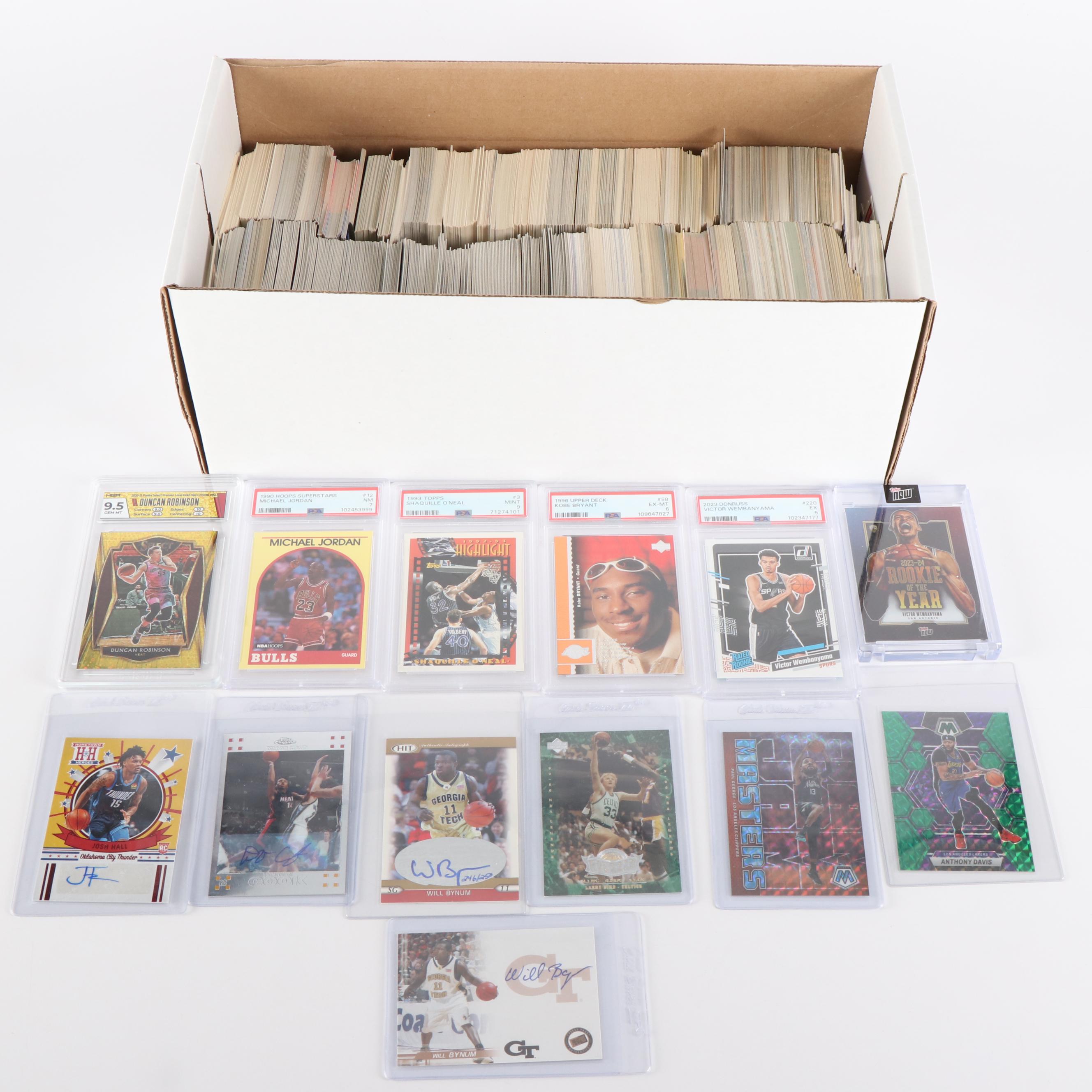 1000+ Card Basketball Lot with Graded Kobe, Shaq, Jordan and Wembanyama
