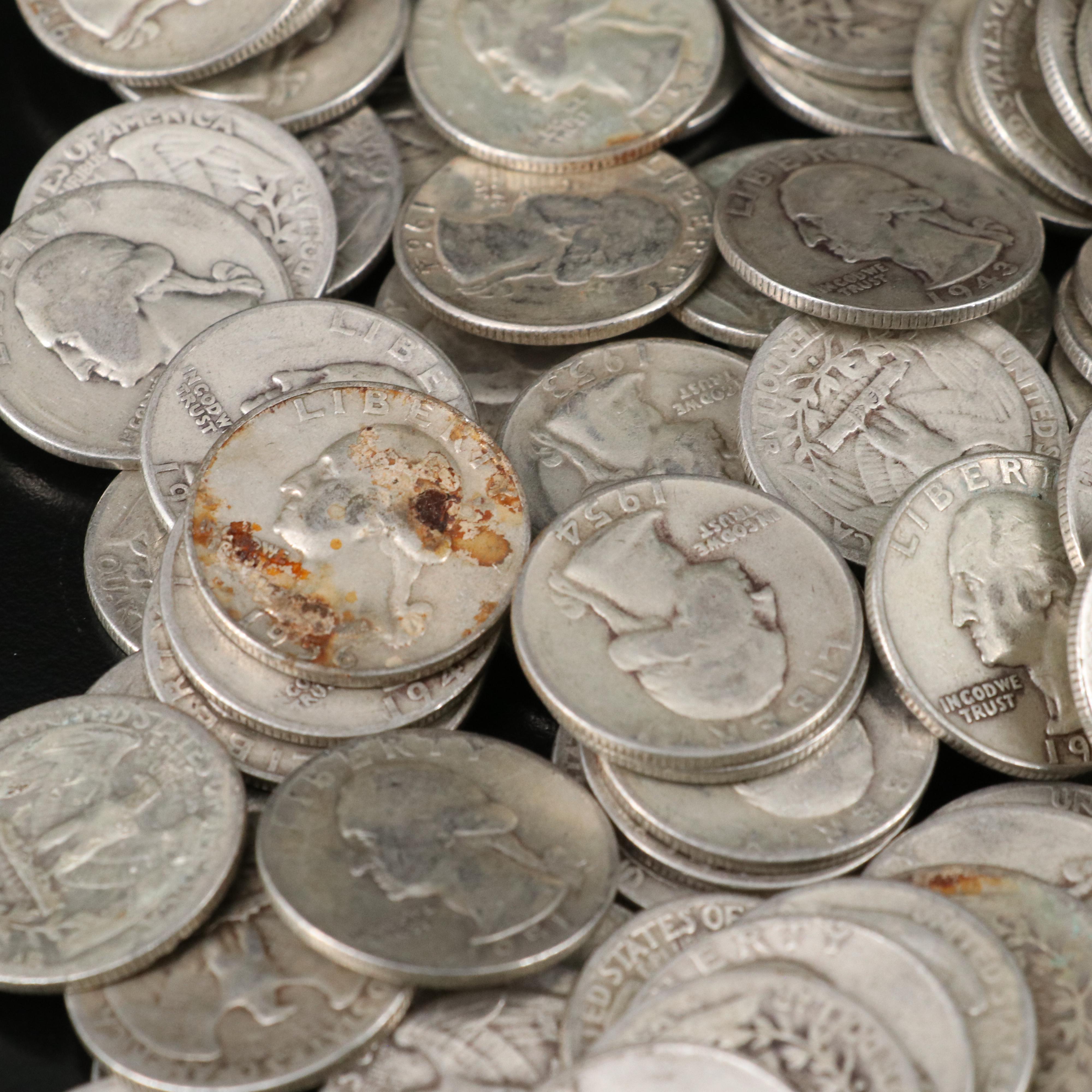 200 George Washington Silver Quarters Ranging from the 1930s-1960s