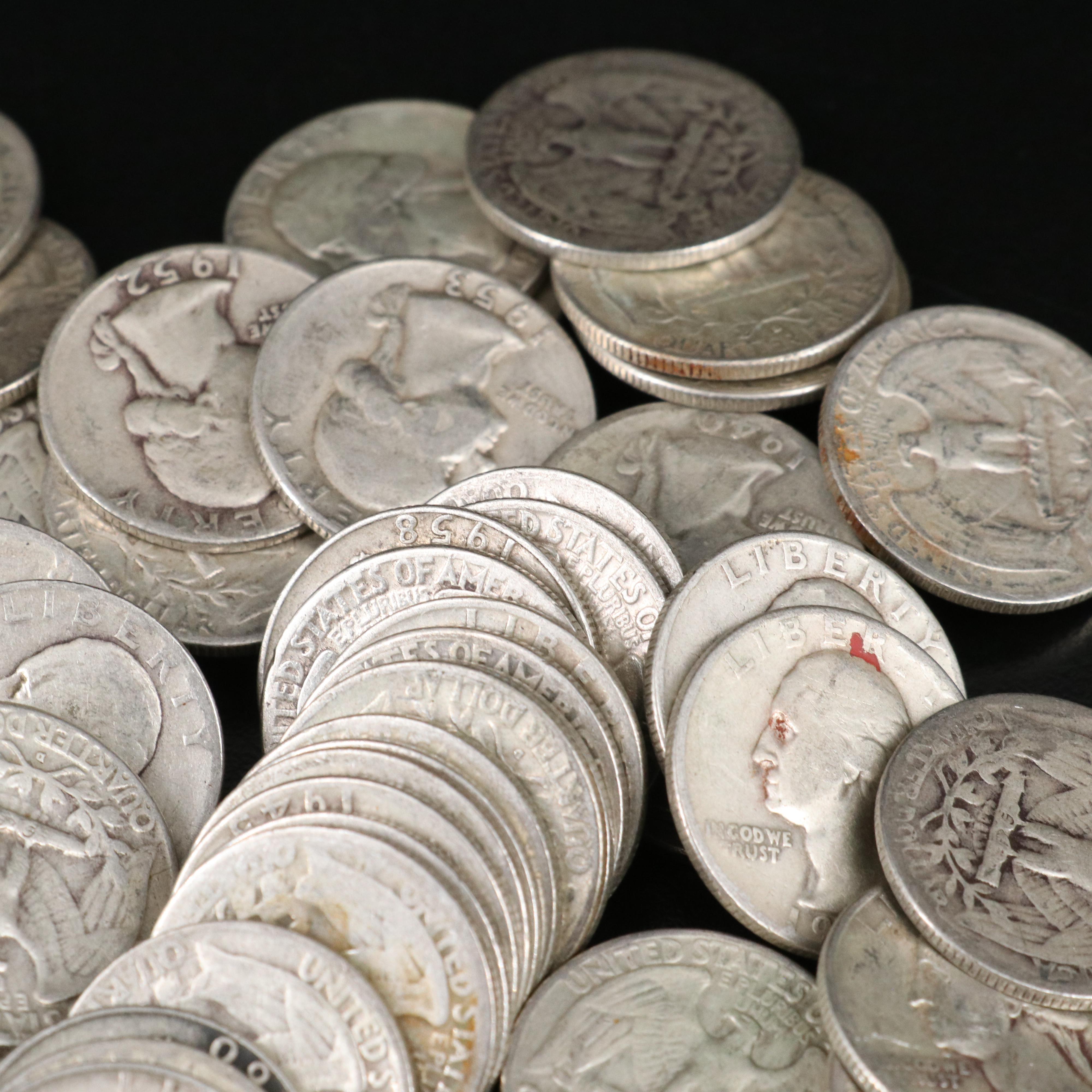 200 George Washington Silver Quarters Ranging from the 1930s-1960s