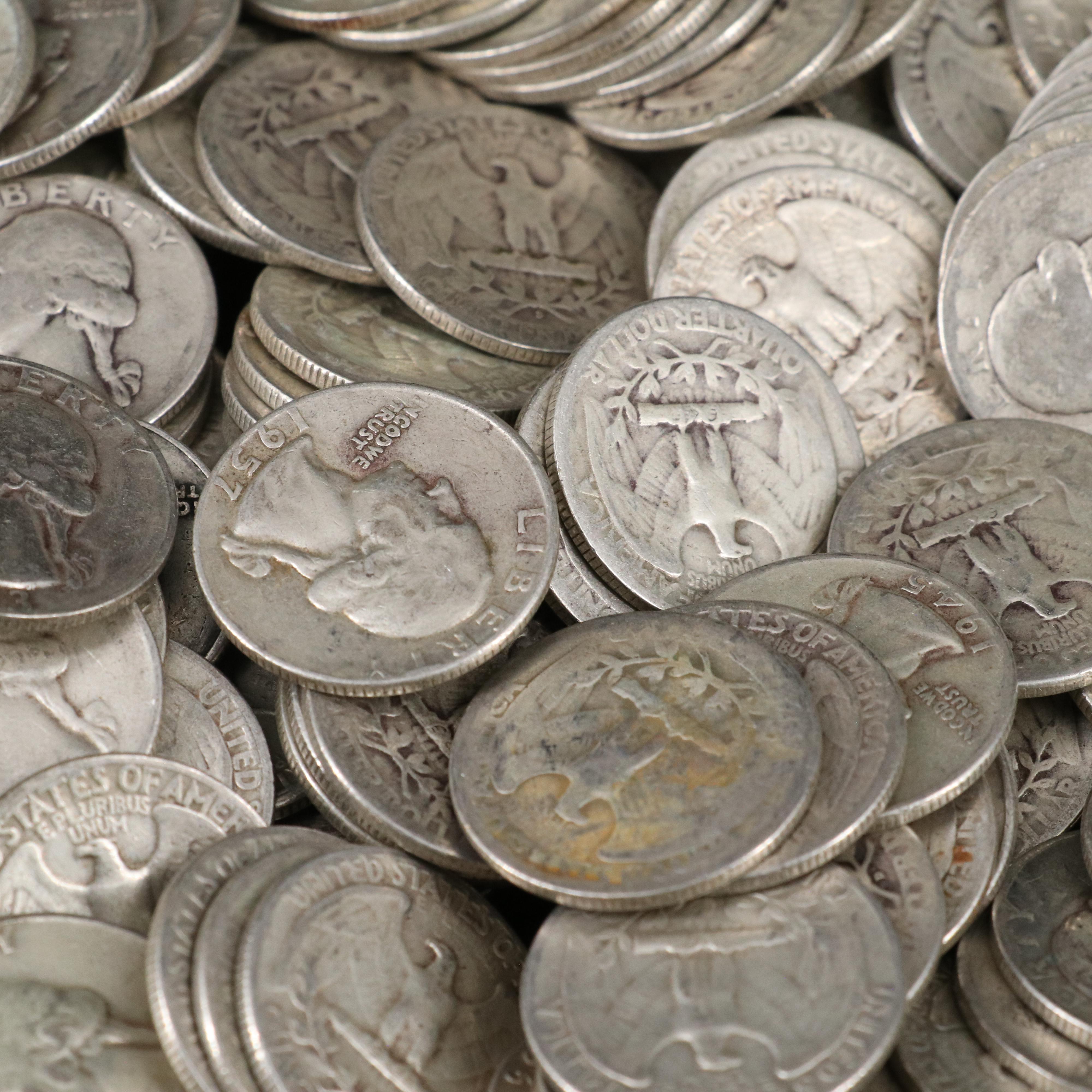 200 George Washington Silver Quarters Ranging from the 1930s-1960s