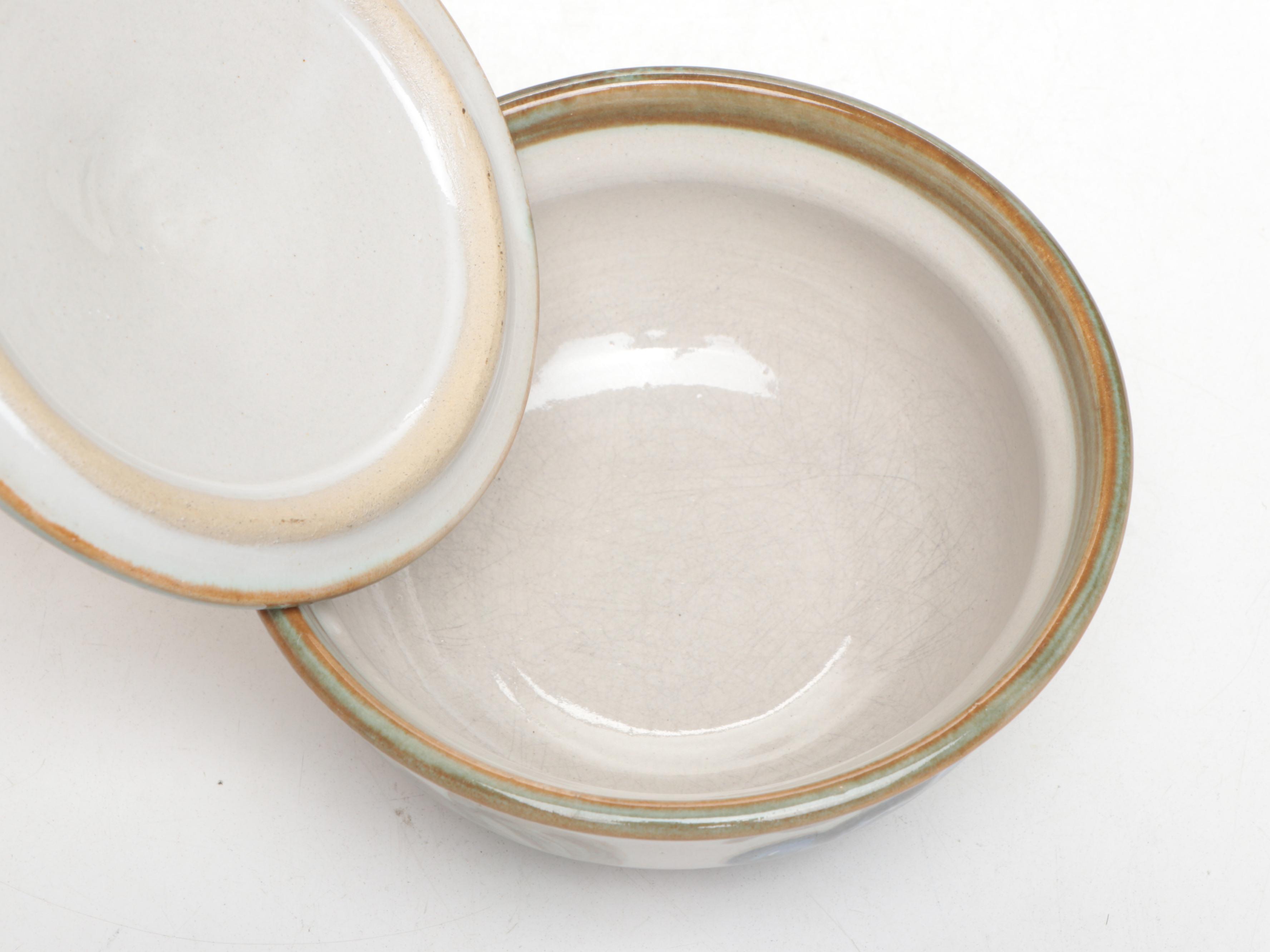 John B. Taylor "Vintage" Ceramic Salad Plates and Lidded Bowls with Pottery Bowl